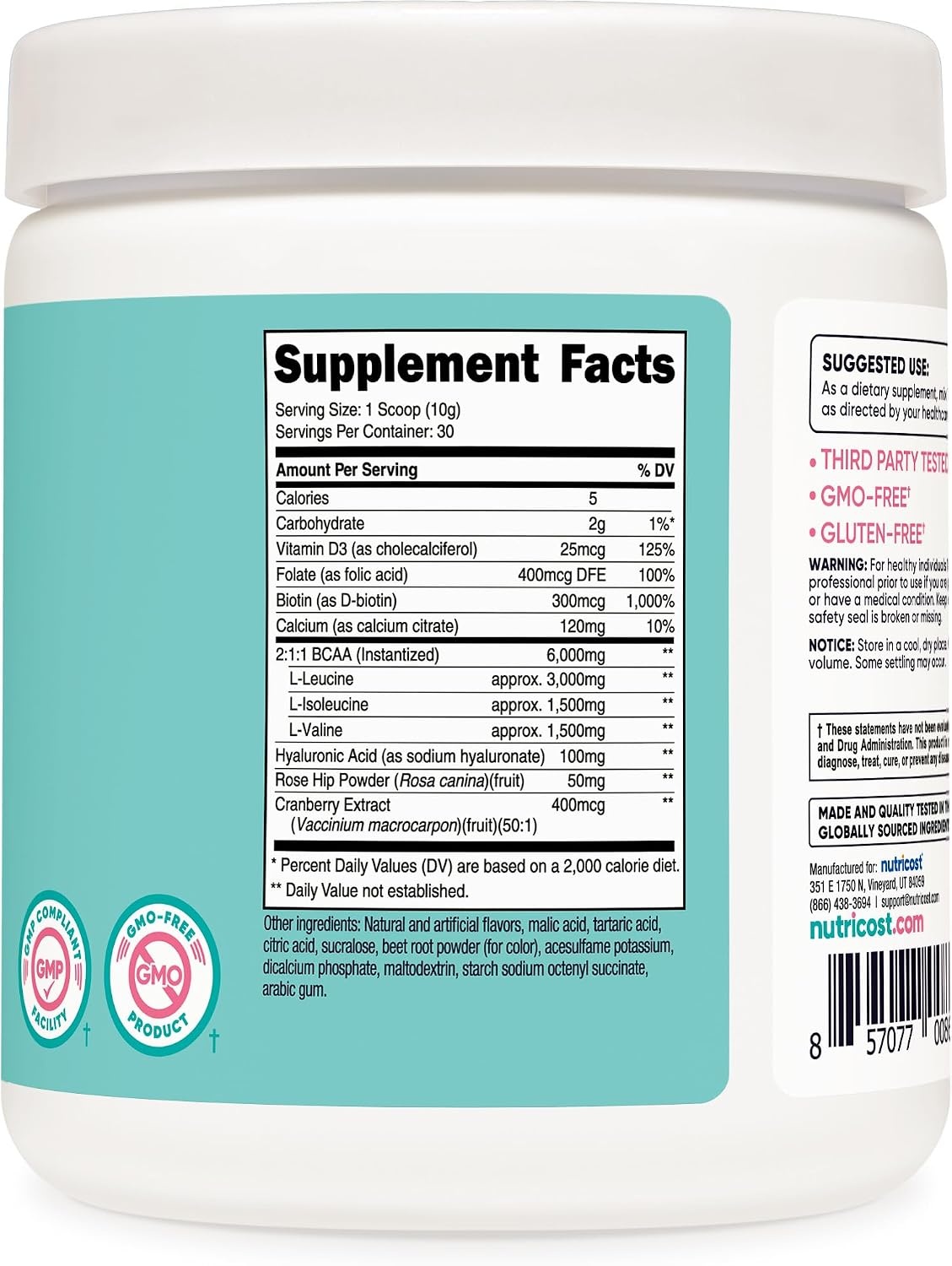 image:imageNutricost BCAA for Women Strawberry Lemonade 30 Servings GlutenFreeWatermelon