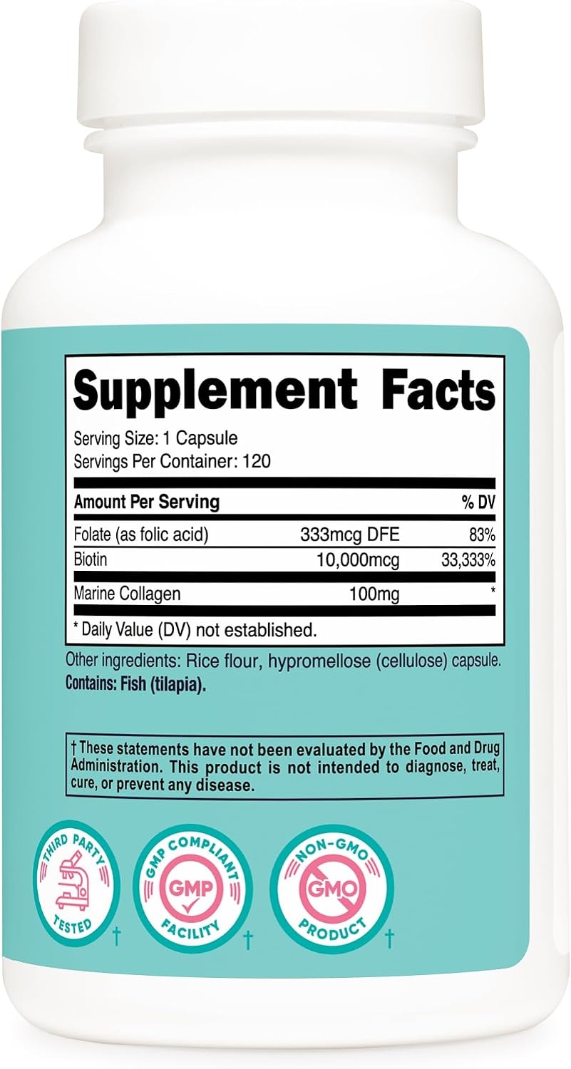 image:imageNutricost Biotin for Women 10000mcg 120 Capsules with Folate amp Collagen