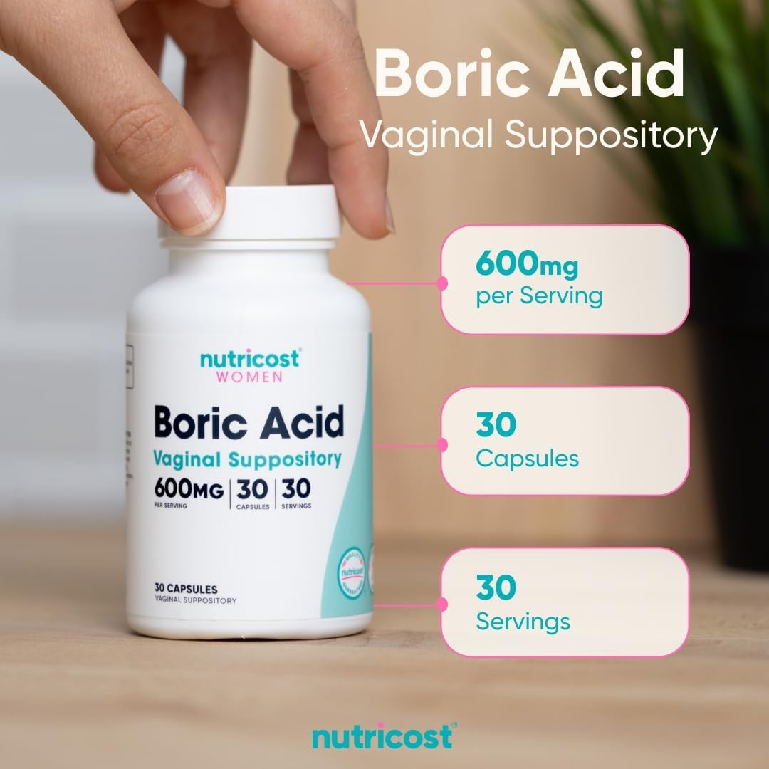 image:imageNutricost Boric Acid 600mg 30 Capsules GMOFree30 Count Pack of 3