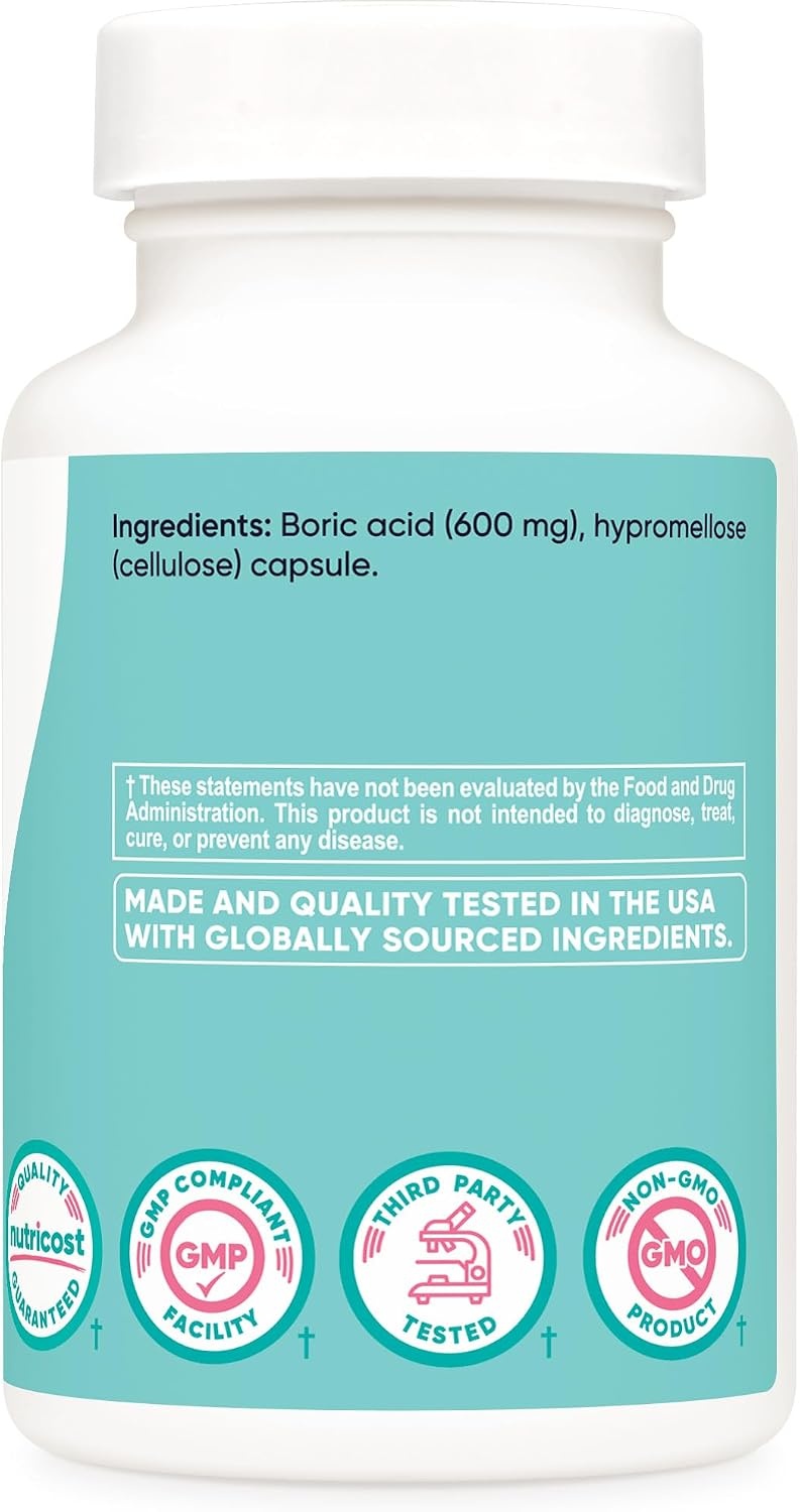 image:imageNutricost Boric Acid 600mg 30 Capsules GMOFree60 Count Pack of 1
