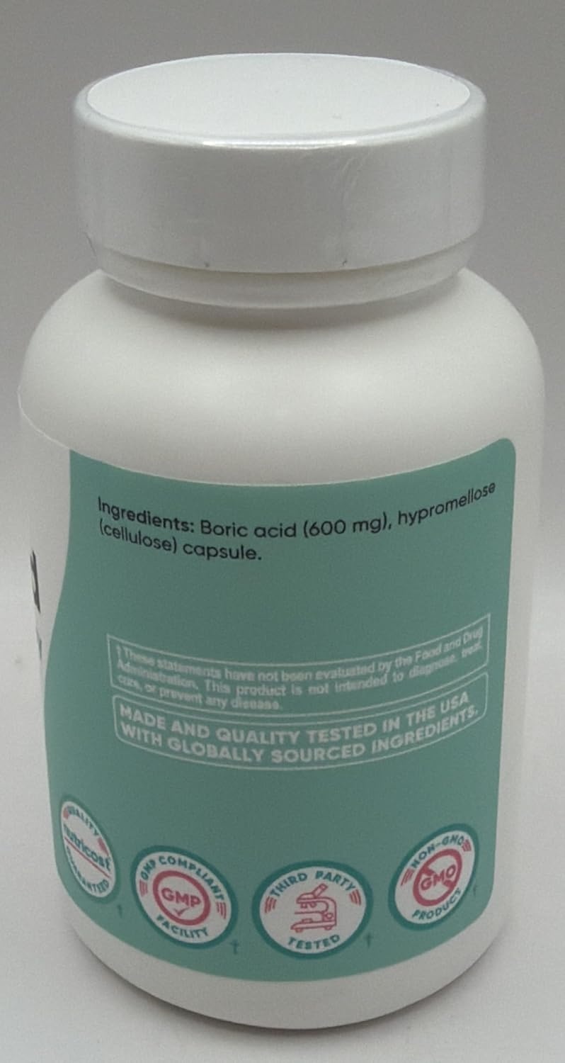 image:imageNutricost Boric Acid 600mg 30 Capsules GMOFree60 Count Pack of 3