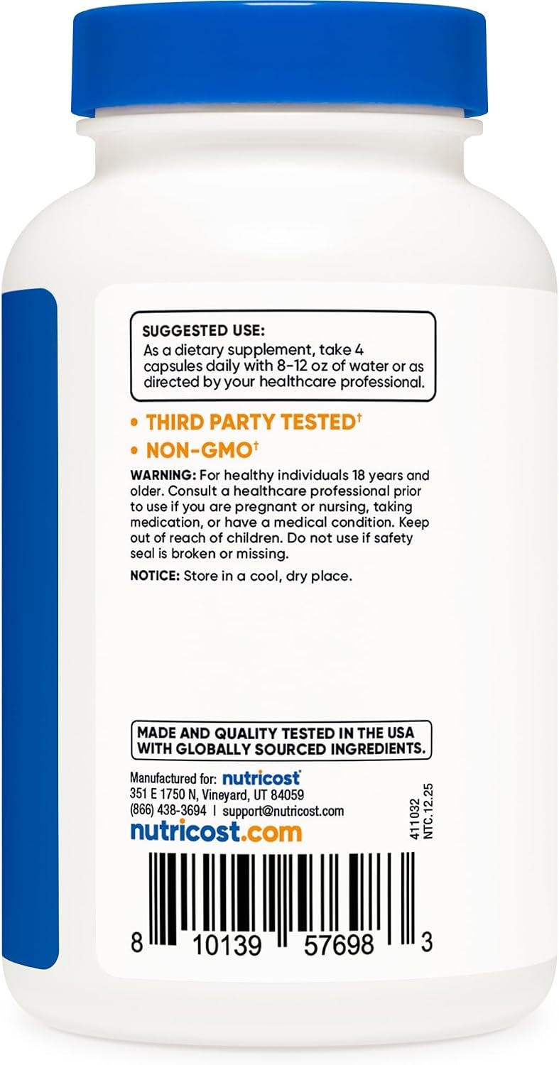 image:imageNutricost Calcium Hydroxyapatite 1000mg Calcium 120 Capsules 30 Serv
