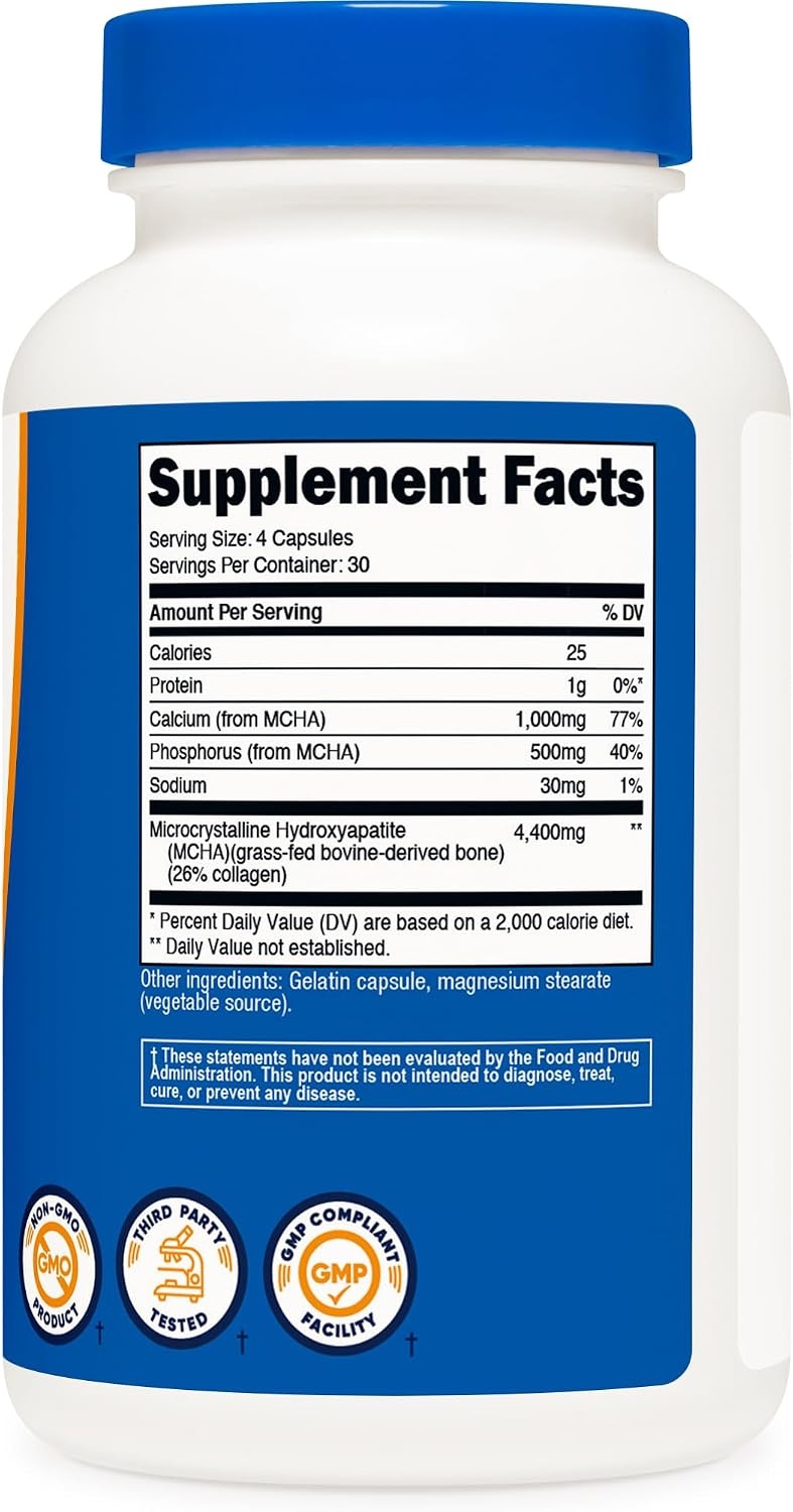 image:imageNutricost Calcium Hydroxyapatite 1000mg Calcium 120 Capsules 30 Serv