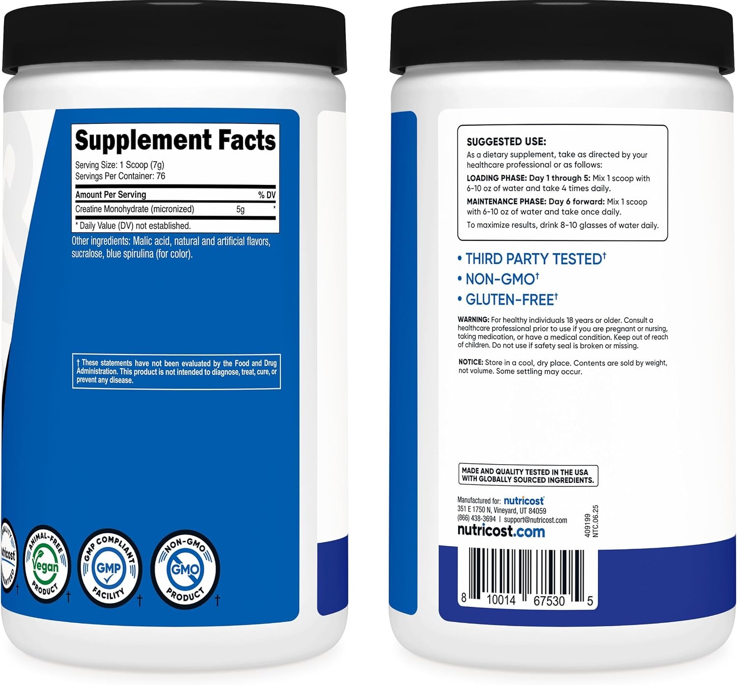 image:imageNutricost Creatine Monohydrate Micronized Powder 500G 100 ServingsBlue Raspberry