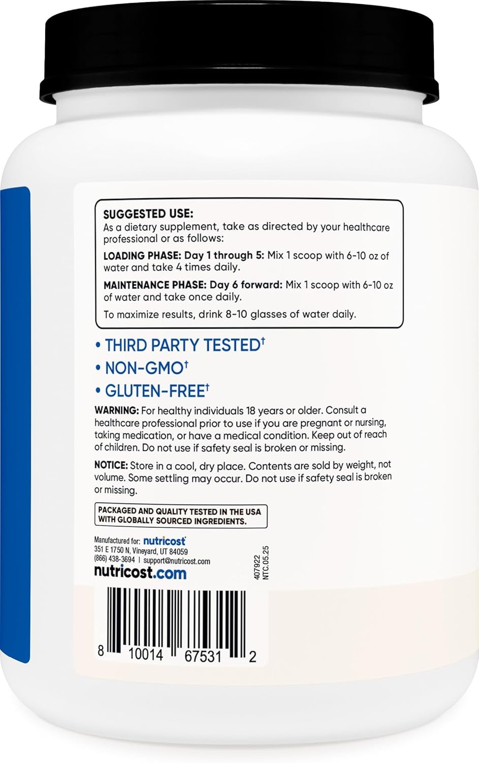 image:imageNutricost Creatine Monohydrate Micronized Powder 500G 100 ServingsUnflavored