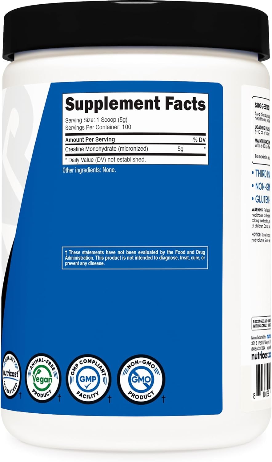 image:imageNutricost Creatine Monohydrate Micronized Powder 500G 100 ServingsUnflavored