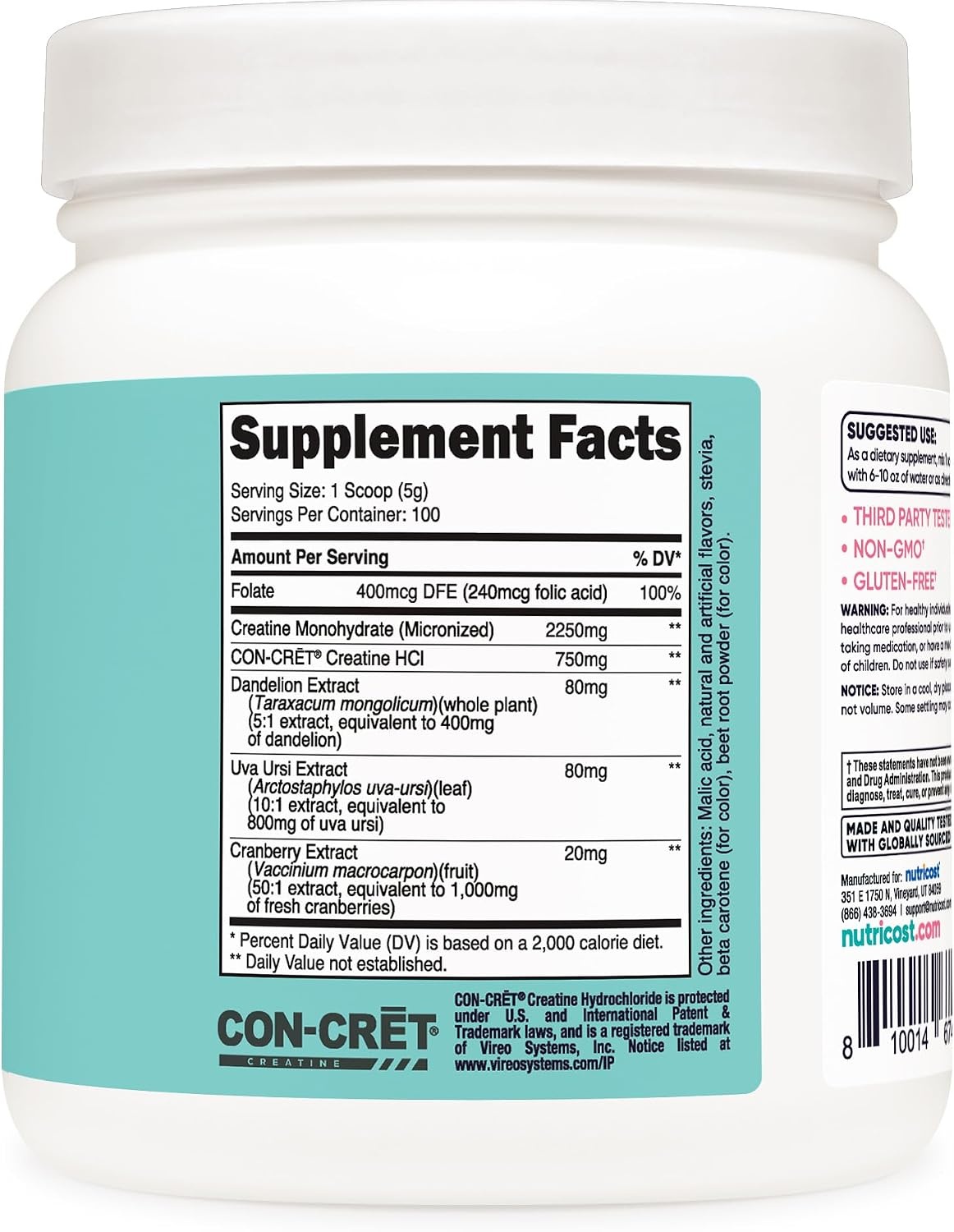 image:imageNutricost Creatine Monohydrate Powder for Women Strawberry LemonadePeach Mango