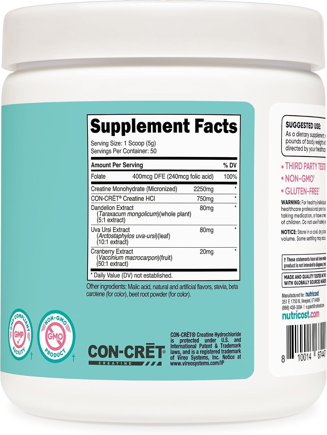 image:imageNutricost Creatine Monohydrate Powder for Women Strawberry LemonadePeach Mango