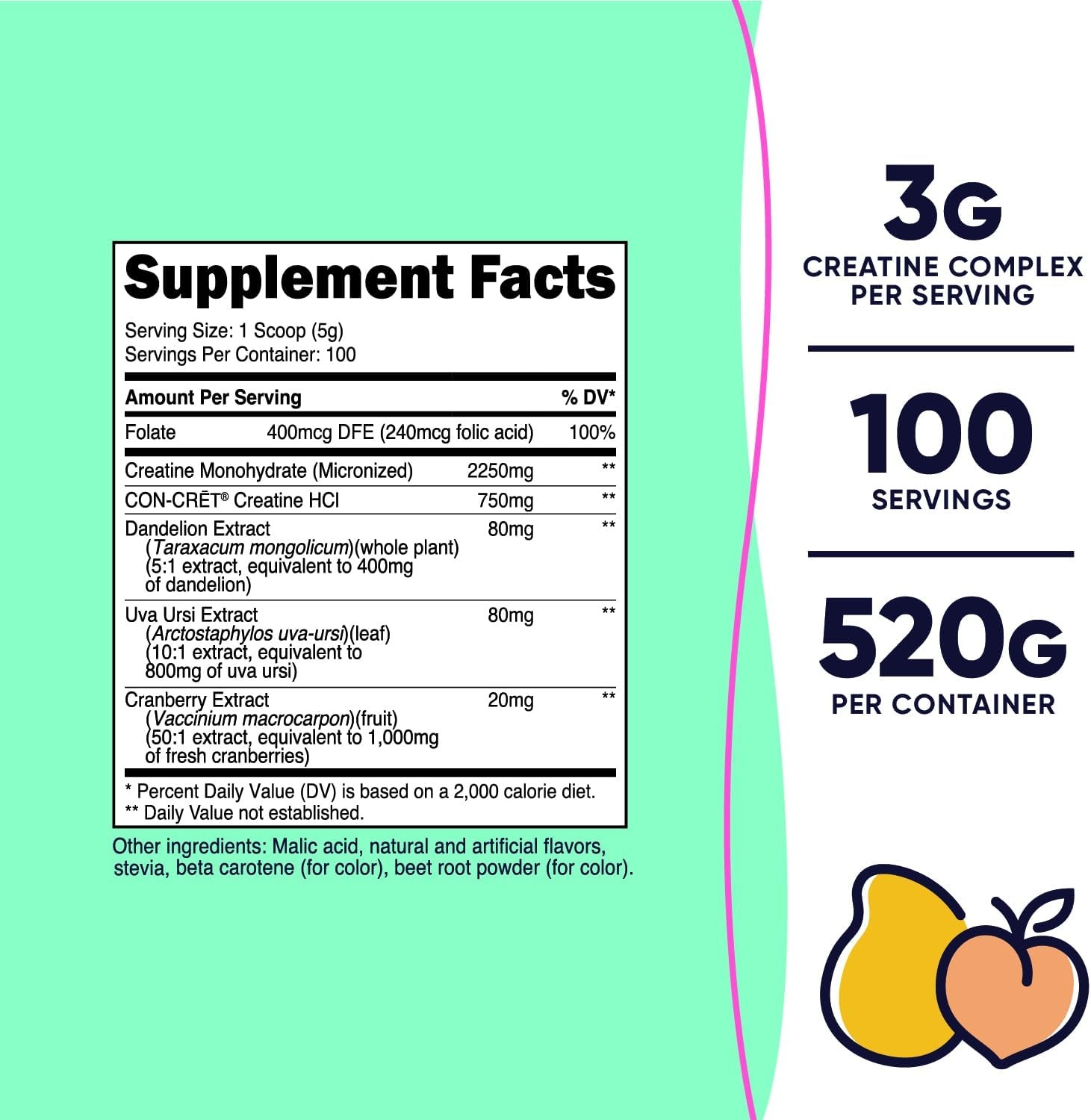image:imageNutricost Creatine Monohydrate Powder for Women Strawberry LemonadePeach Mango