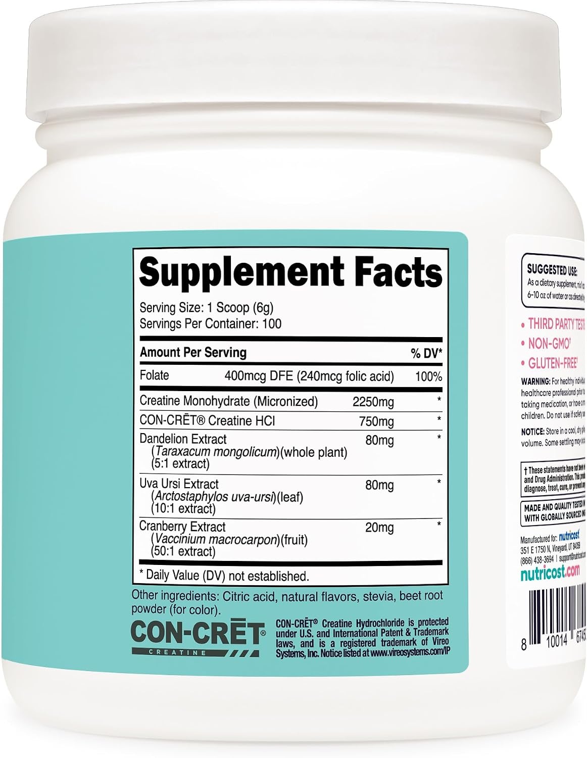 image:imageNutricost Creatine Monohydrate Powder for Women Strawberry LemonadeStrawberry Lemonade