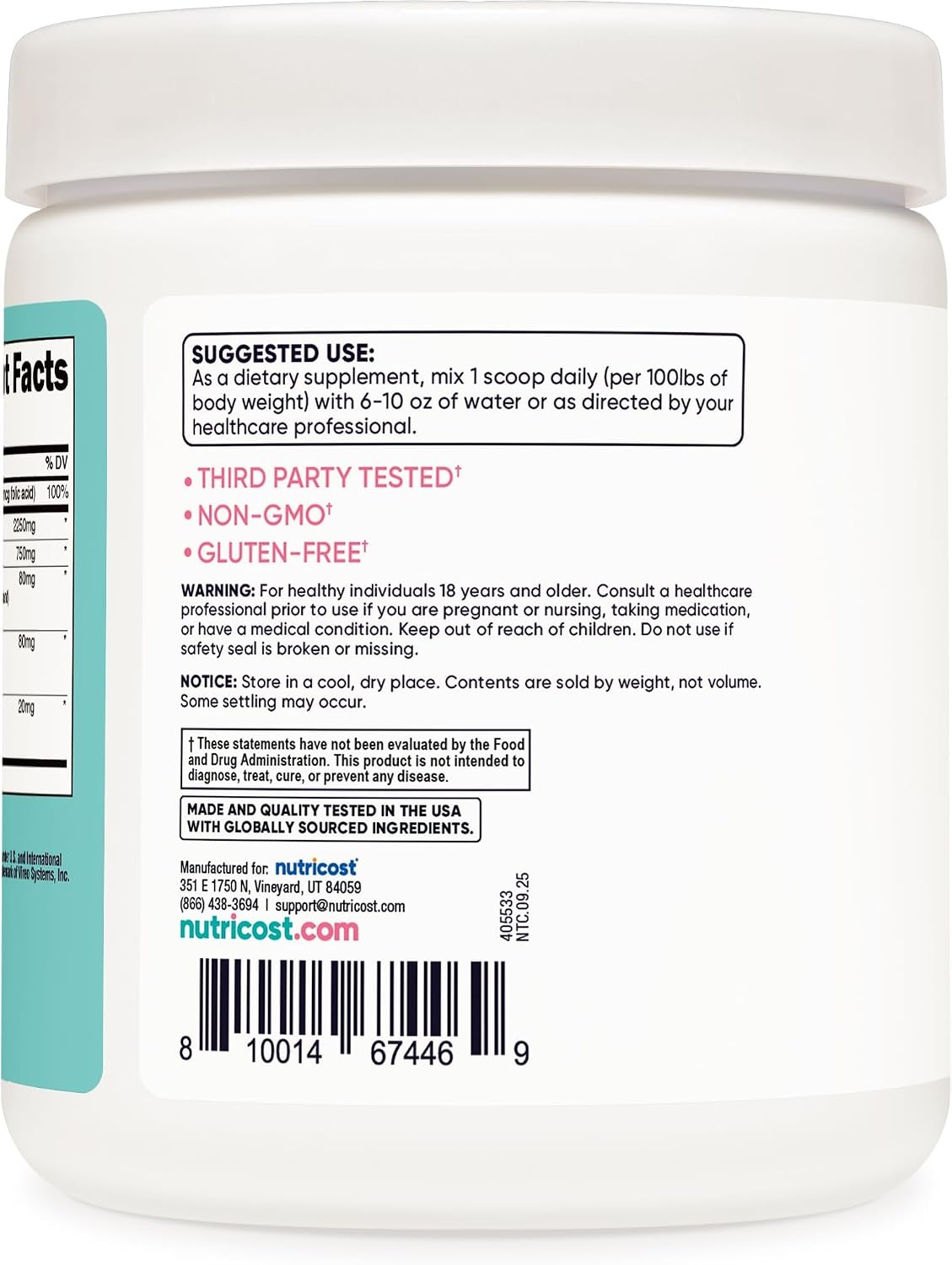 image:imageNutricost Creatine Monohydrate Powder for Women Strawberry LemonadeUnflavored