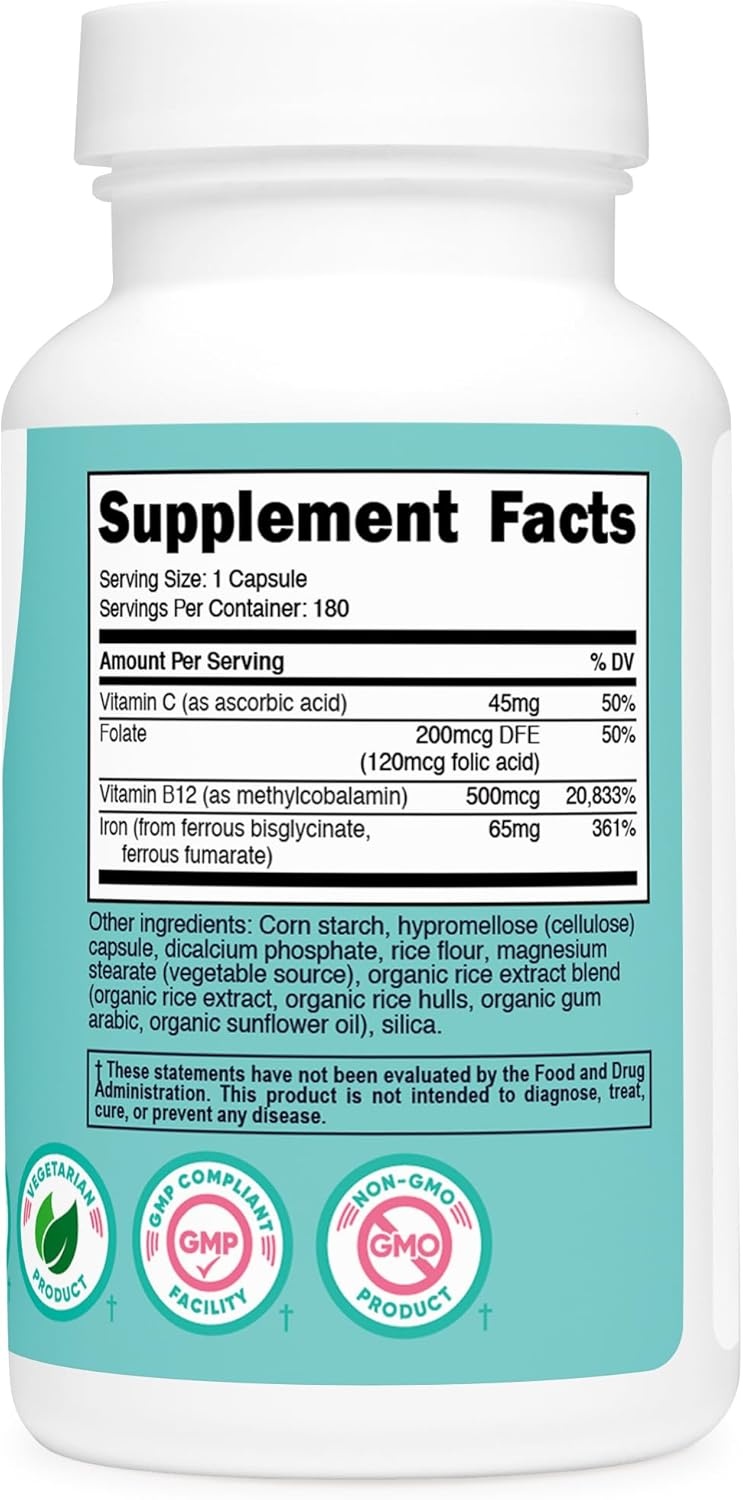 image:imageNutricost Iron for Women 65mg 180 Capsules Gluten Free