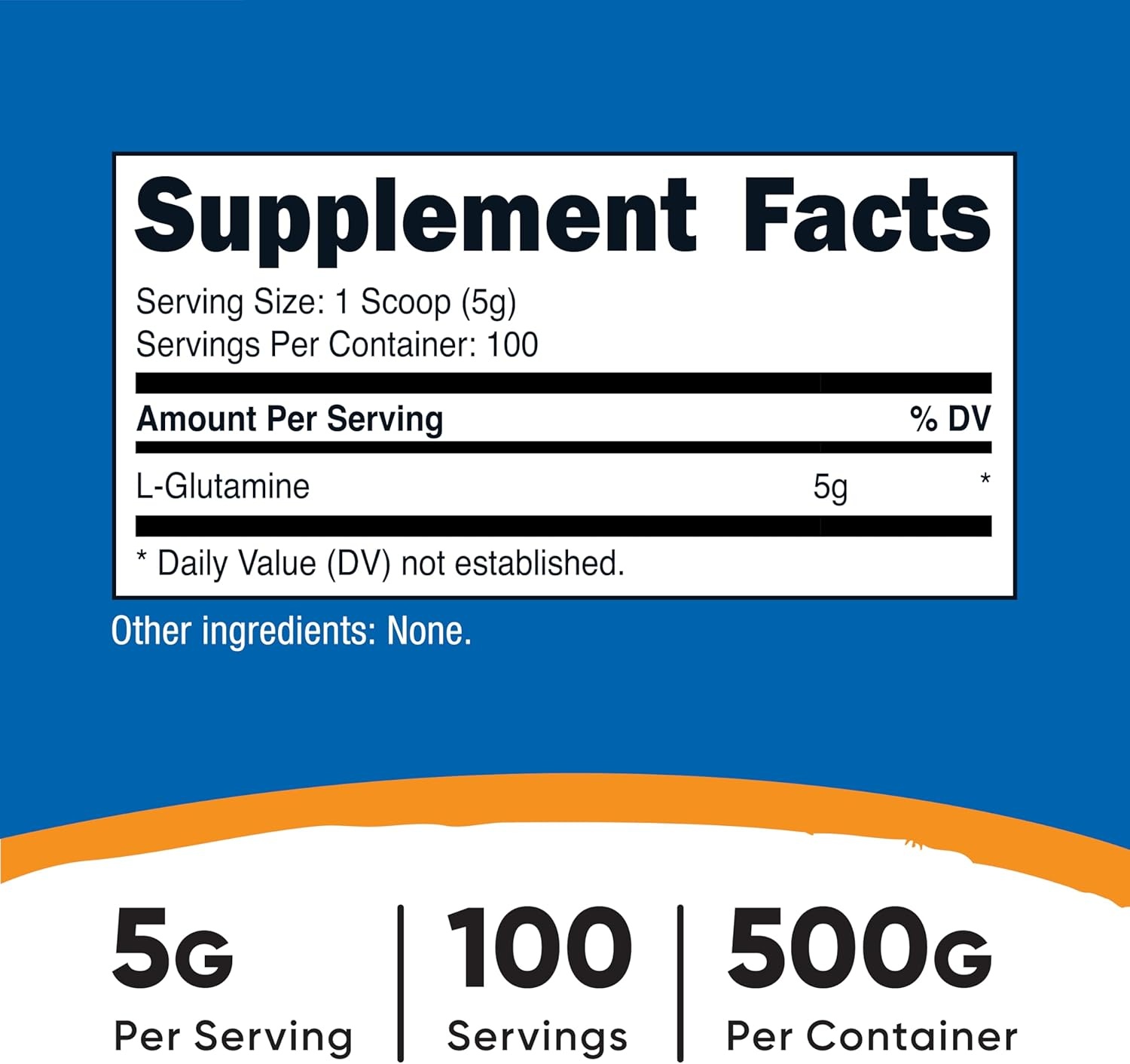 image:imageNutricost LGlutamine Powder 500 Grams Unflavored 100 Servings GMOFreeUnflavored