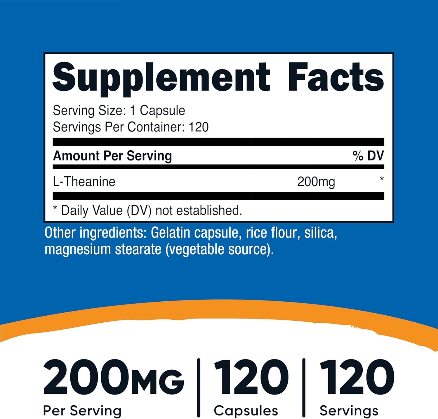 image:imageNutricost LTheanine 200mg 120 Capsules Double Strength Gluten Free120 Count Pack of 1