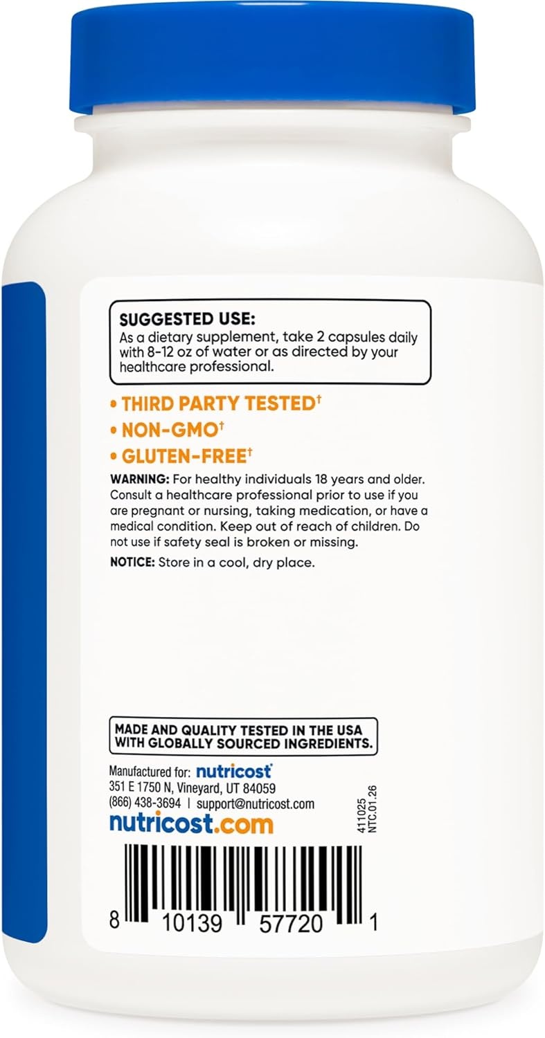 image:imageNutricost Magnesium Glycinate Malate 250mg 120 Caps High Absorption