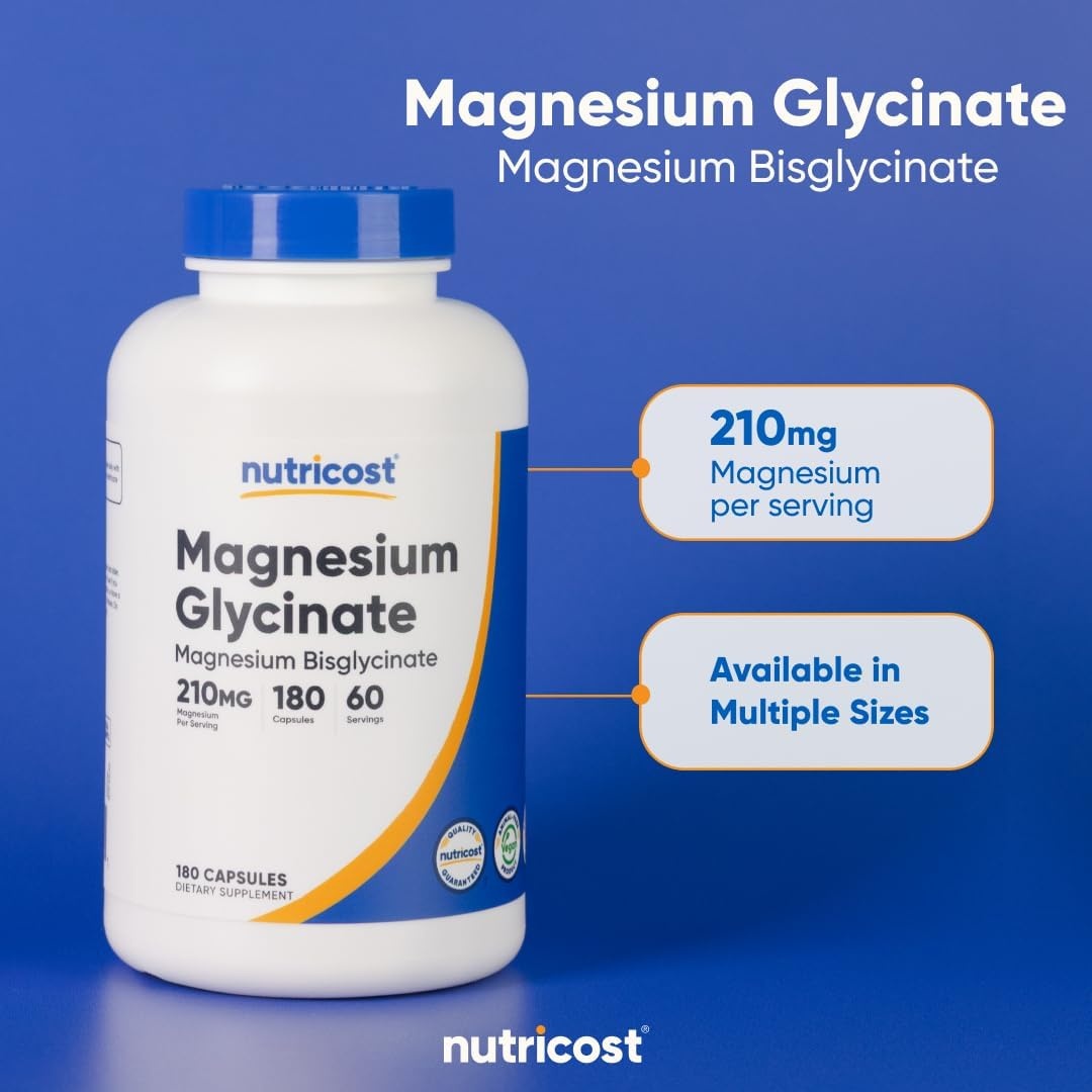 image:imageNutricost Magnesium Glycinate Capsules 180 Capsules 210mg180 Count Pack of 1