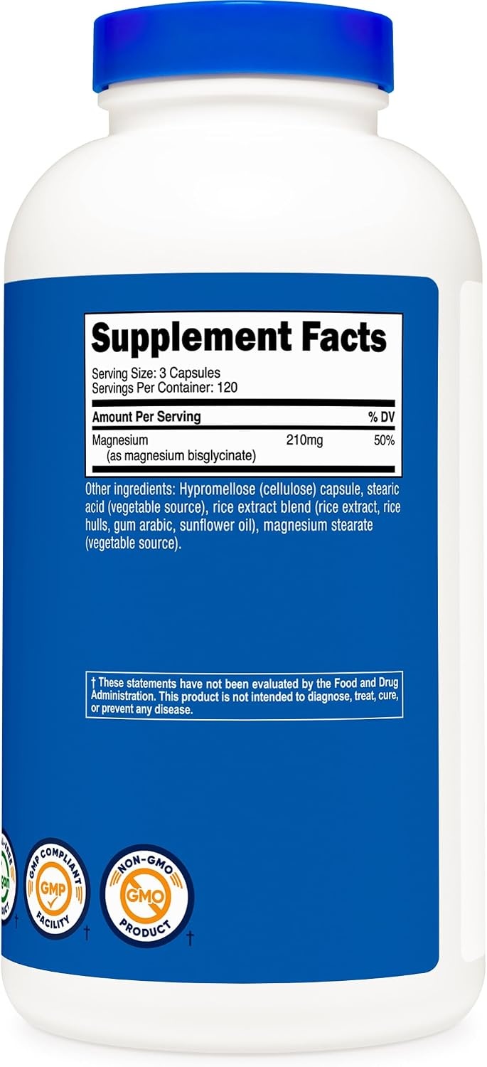 image:imageNutricost Magnesium Glycinate Capsules 180 Capsules 210mg360 Count Pack of 1