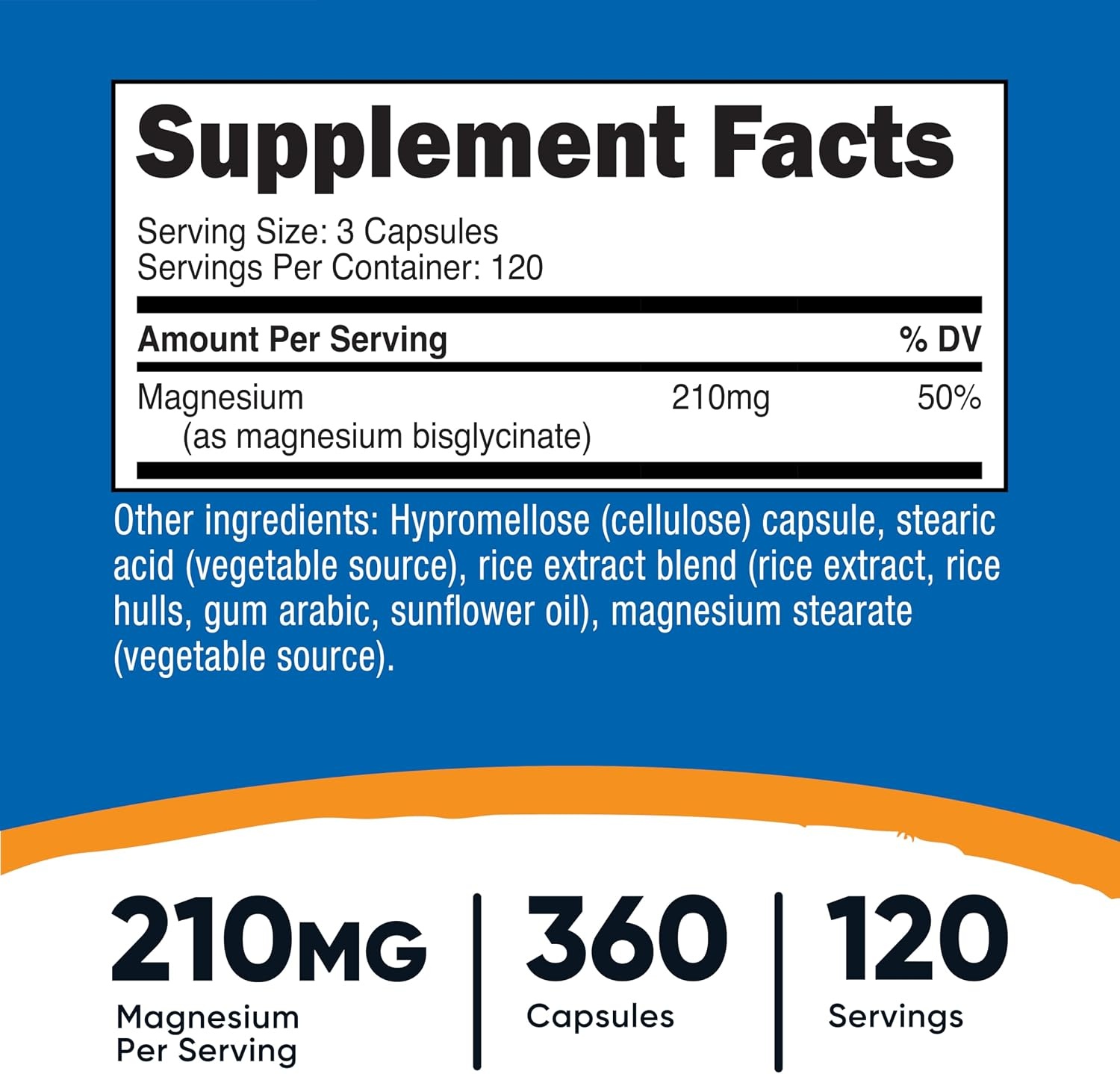 image:imageNutricost Magnesium Glycinate Capsules 180 Capsules 210mg360 Count Pack of 1