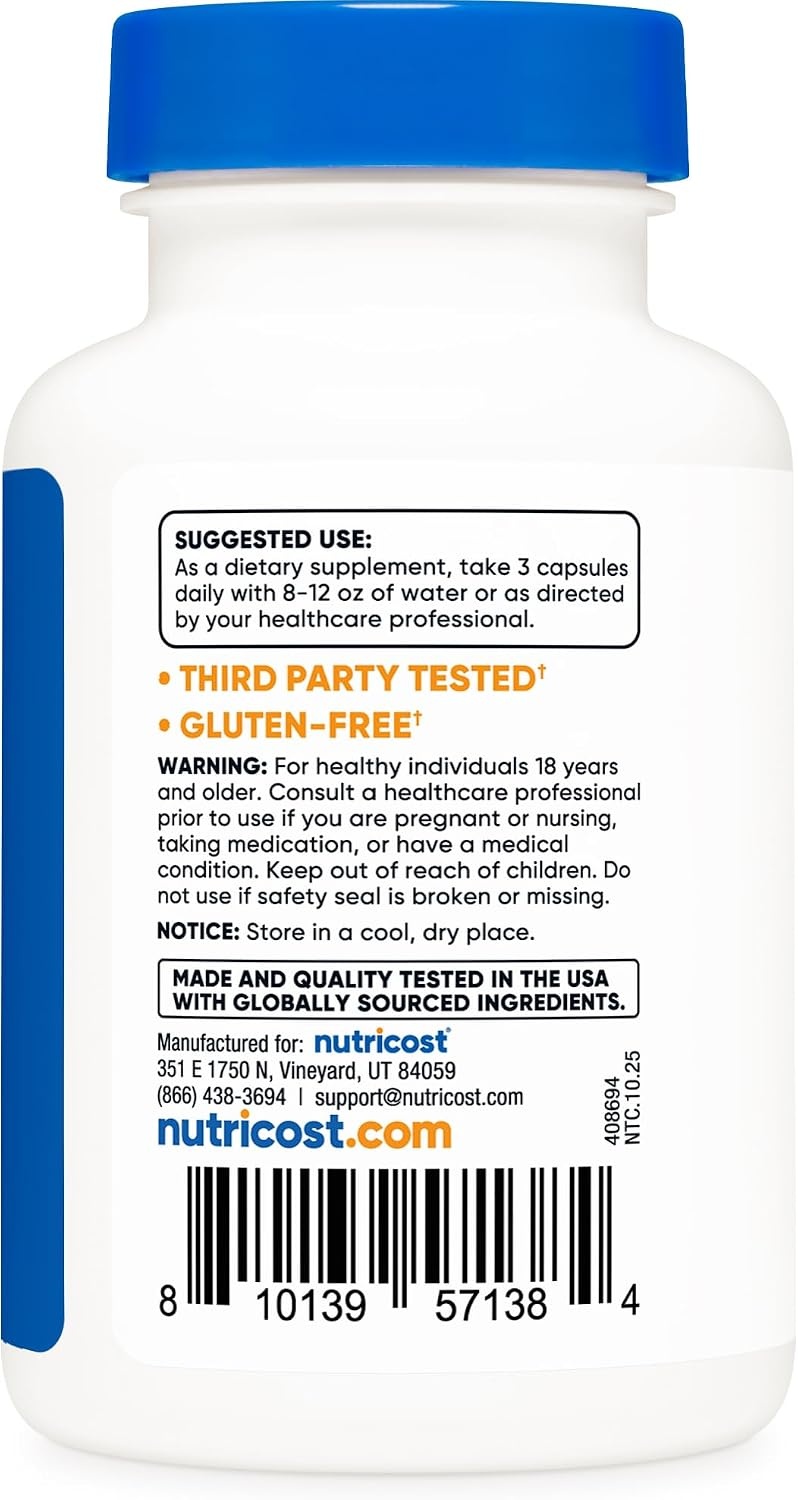image:imageNutricost Magnesium Glycinate Capsules 180 Capsules 210mg90 Count Pack of 1