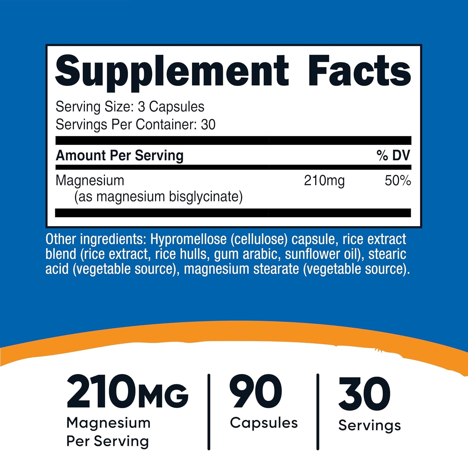 image:imageNutricost Magnesium Glycinate Capsules 180 Capsules 210mg90 Count Pack of 1