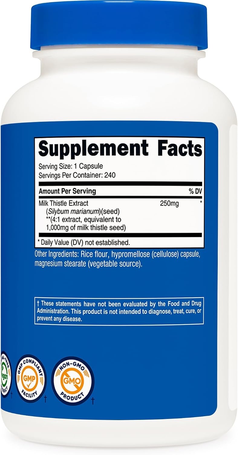 image:imageNutricost Milk Thistle Extract 240 Capsules 240 Servings Gluten Free240 Count Pack of 1
