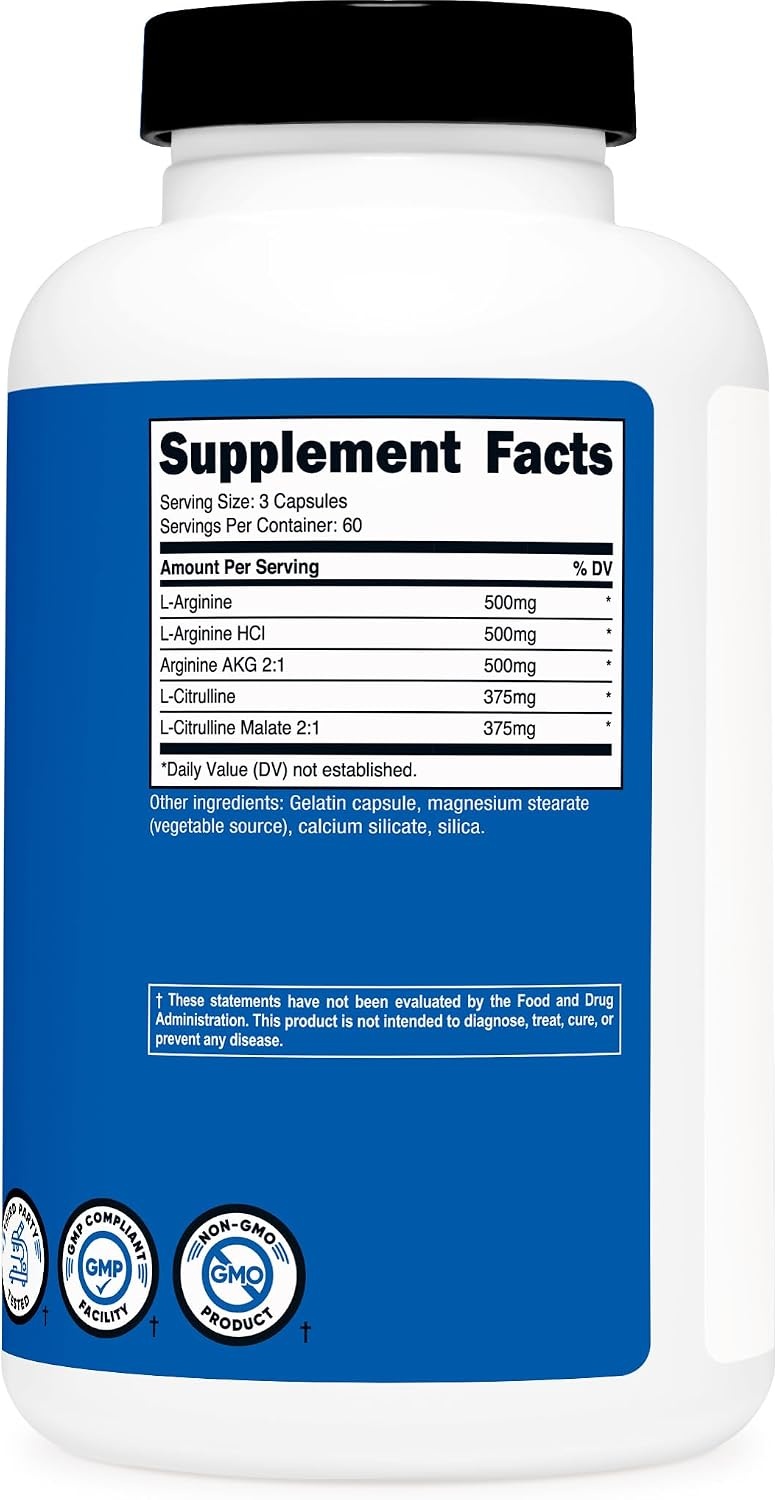 image:imageNutricost Nitric Oxide Booster 2250mg 180 Capsules Gluten Free180 Count Pack of 1