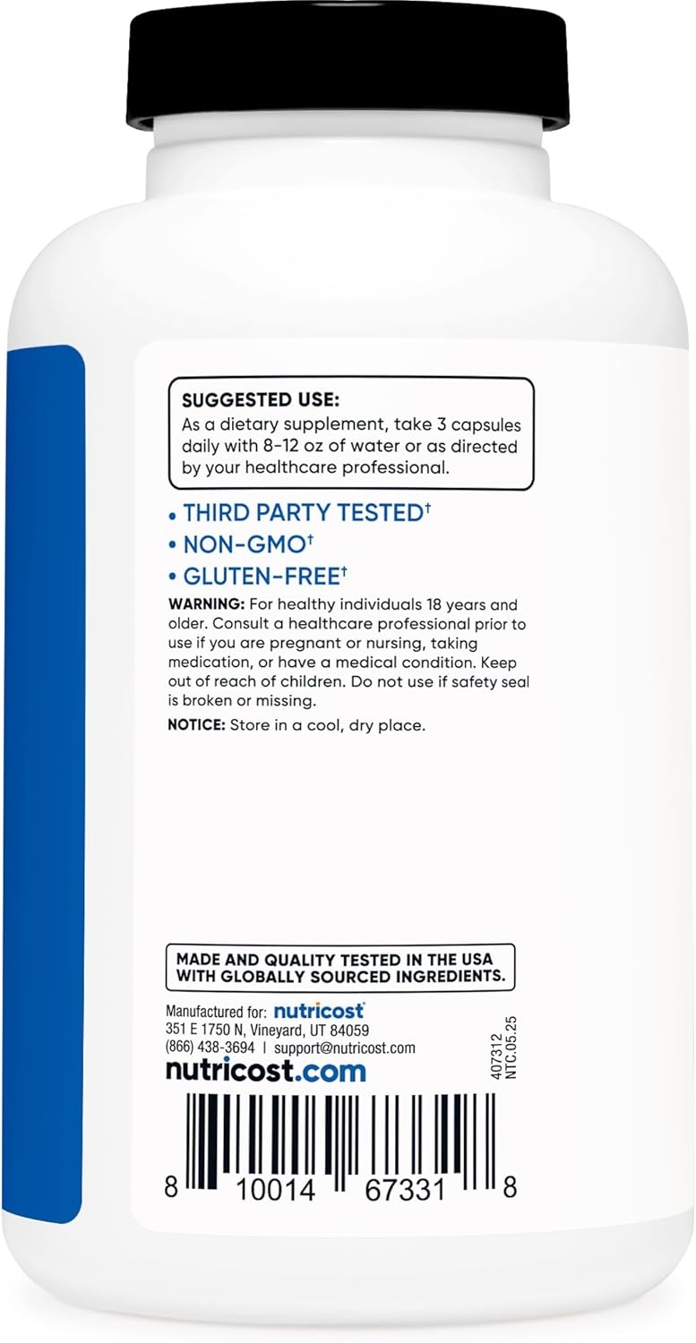 image:imageNutricost Nitric Oxide Booster 2250mg 180 Capsules Gluten Free180 Count Pack of 1