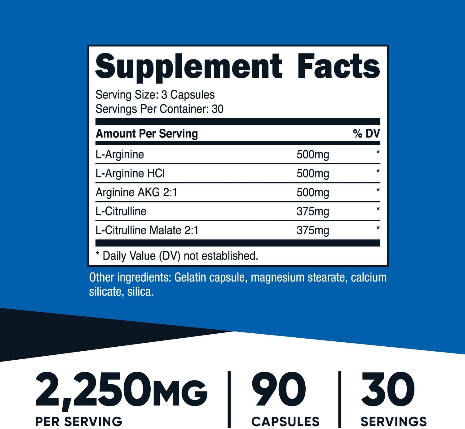 image:imageNutricost Nitric Oxide Booster 2250mg 180 Capsules Gluten Free90 Count Pack of 1