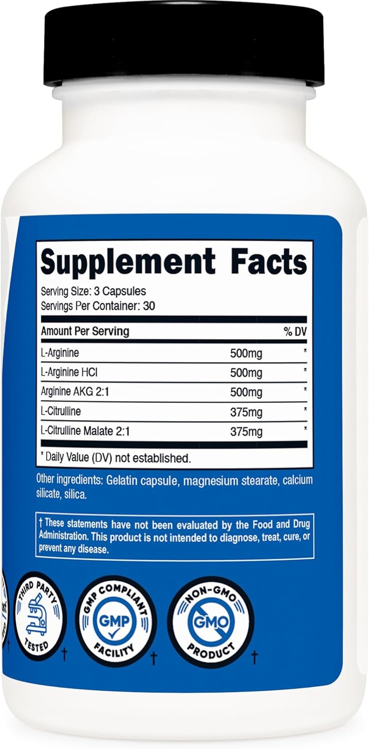 image:imageNutricost Nitric Oxide Booster 2250mg 180 Capsules Gluten Free90 Count Pack of 1