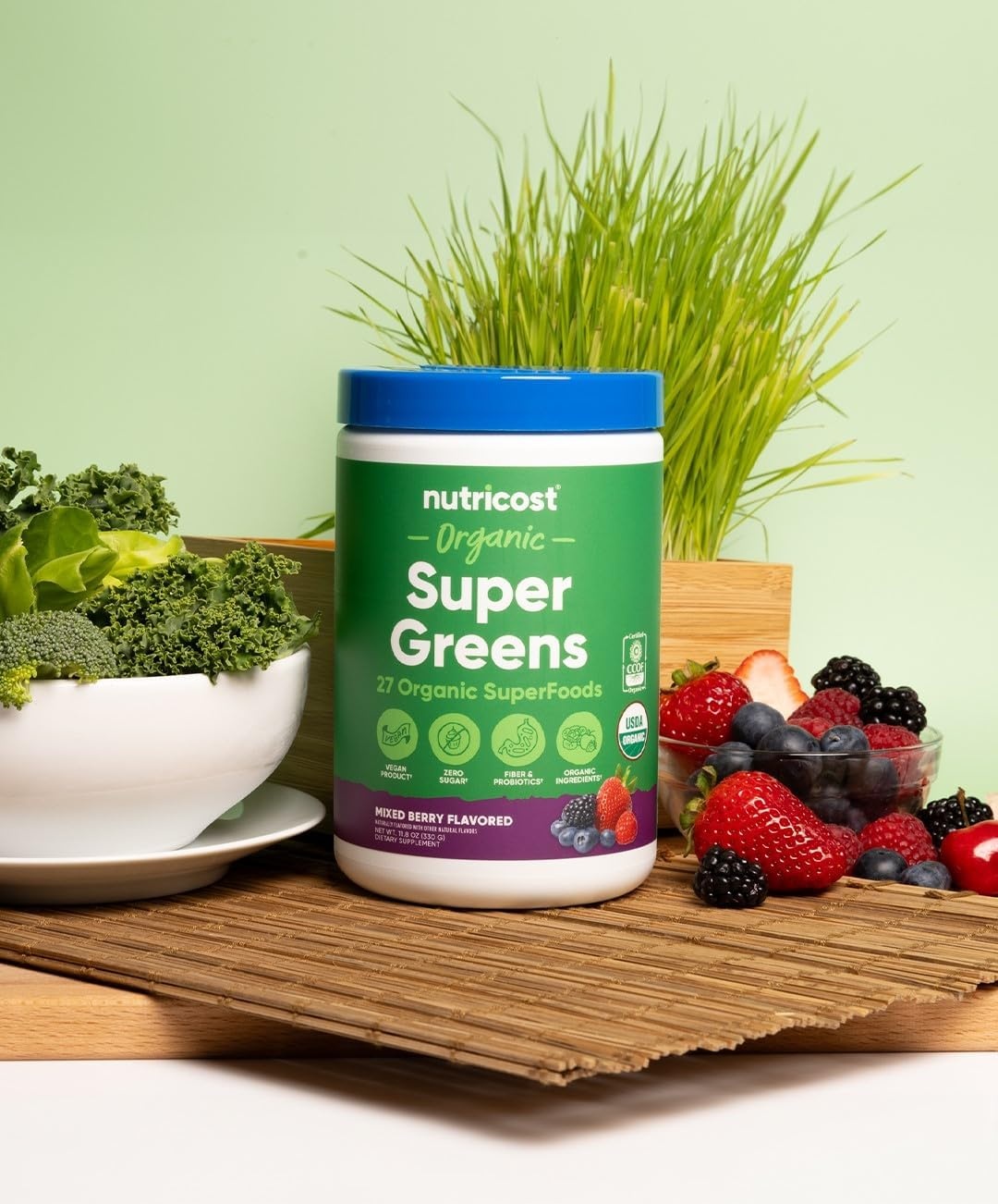 image:imageNutricost Organic Super Greens Powder Orange Sunrise 30 ServingsMixed Berry