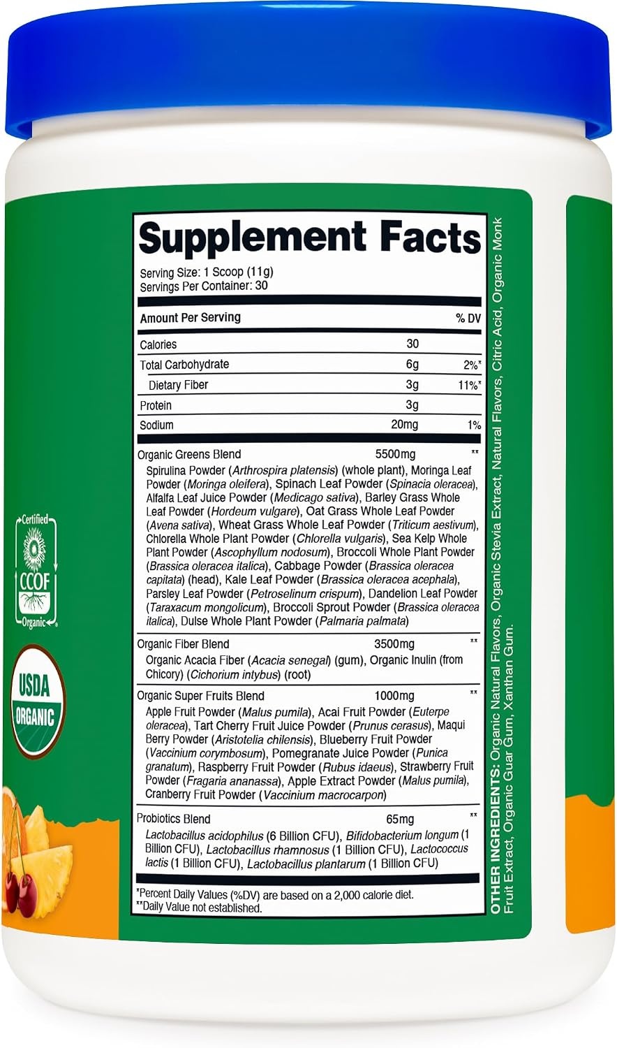 image:imageNutricost Organic Super Greens Powder Orange Sunrise 30 ServingsOrange Sunrise