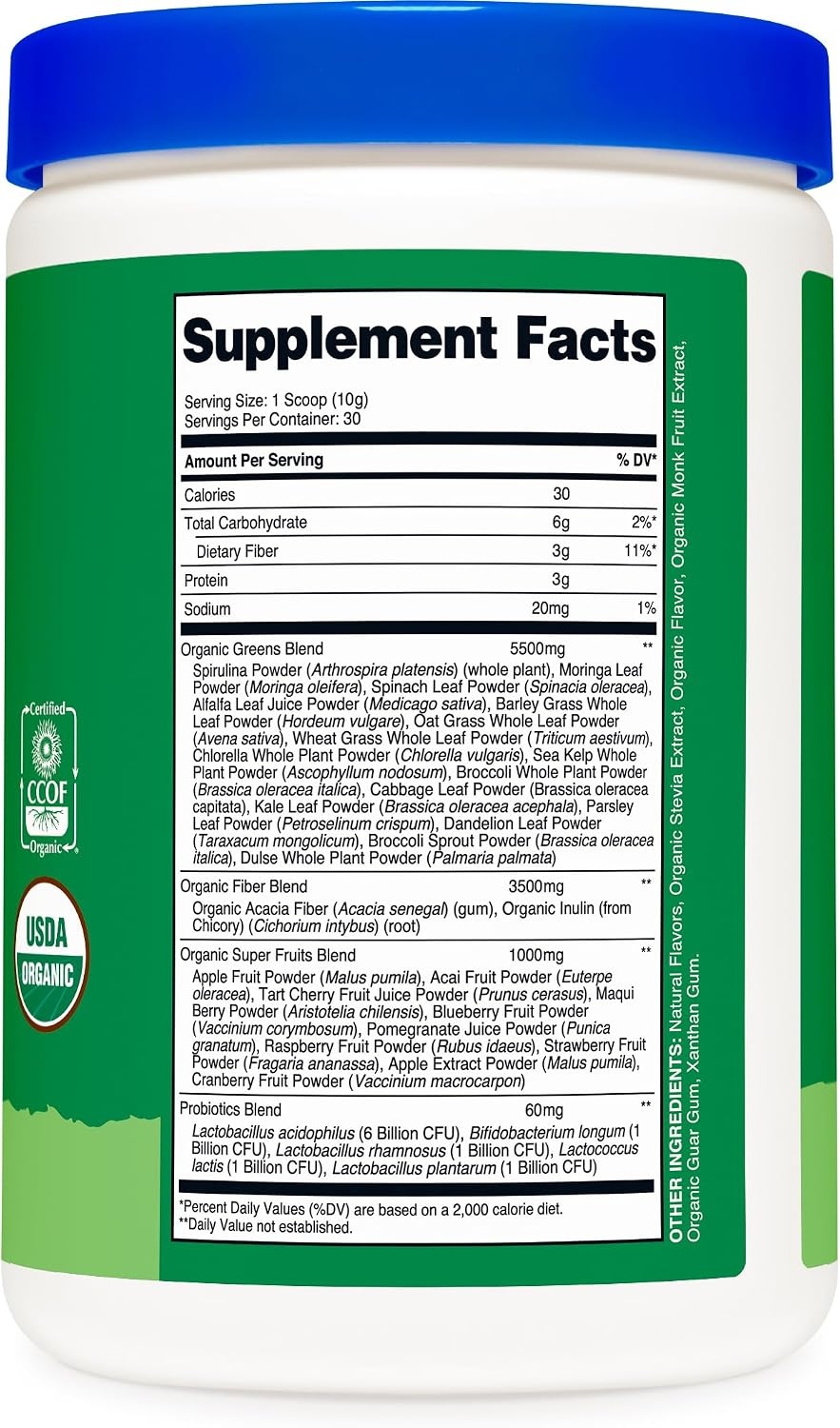 image:imageNutricost Organic Super Greens Powder Orange Sunrise 30 ServingsUnflavoured