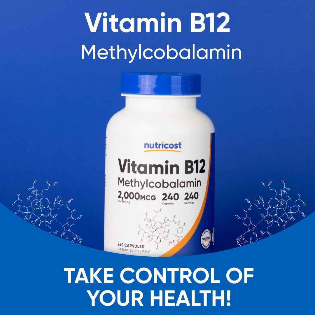 image:imageNutricost Vitamin B12 Methylcobalamin 2000mcg 240 Capsules Gluten Free240 Count Pack of 2