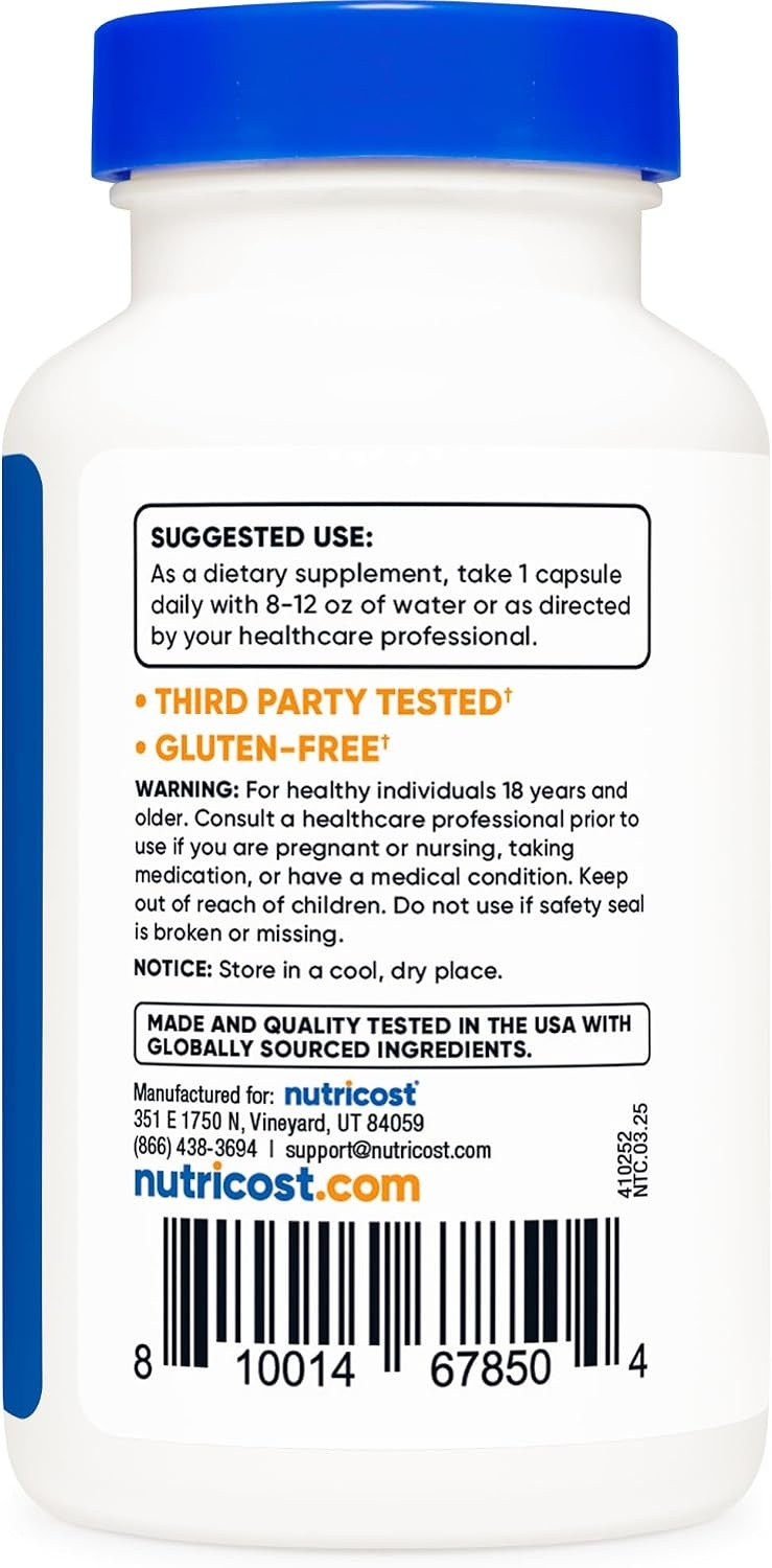 image:imageNutricost Vitamin B12 Methylcobalamin 5000mcg 240 Capsules Gluten Free120 Count Pack of 1