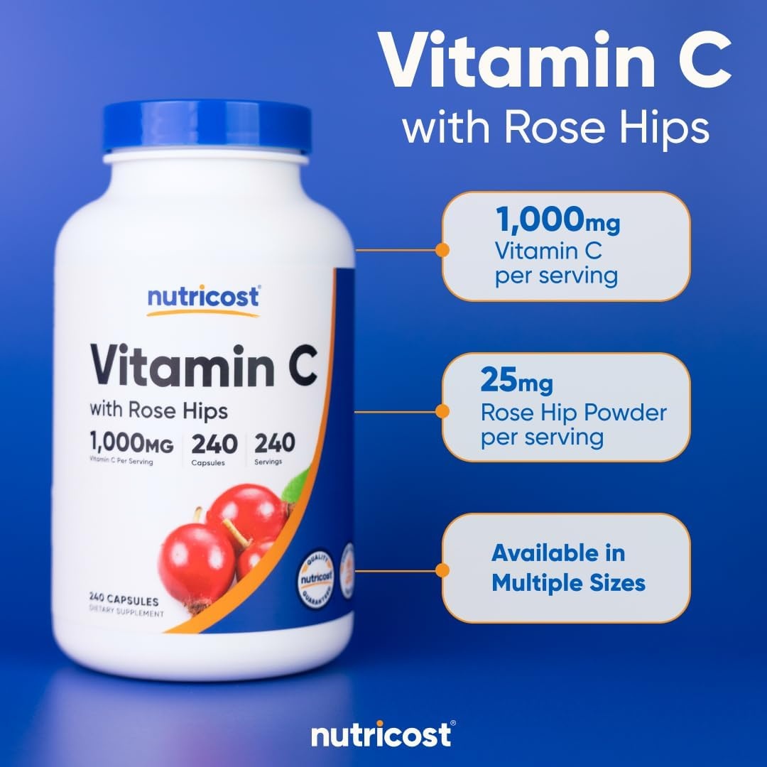 image:imageNutricost Vitamin C with Rose Hips 1025mg 240 Capsules Gluten Free240 Count Pack of 1