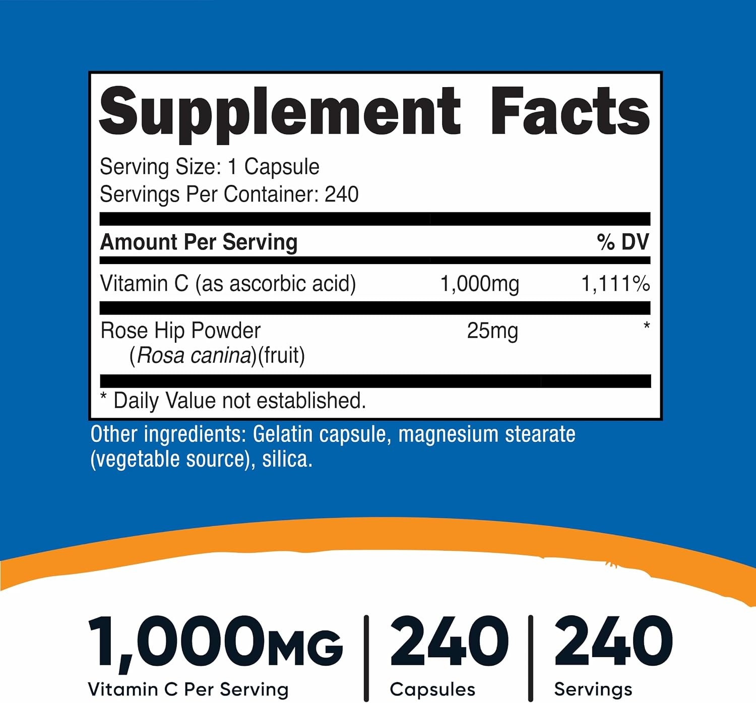 image:imageNutricost Vitamin C with Rose Hips 1025mg 240 Capsules Gluten Free240 Count Pack of 2
