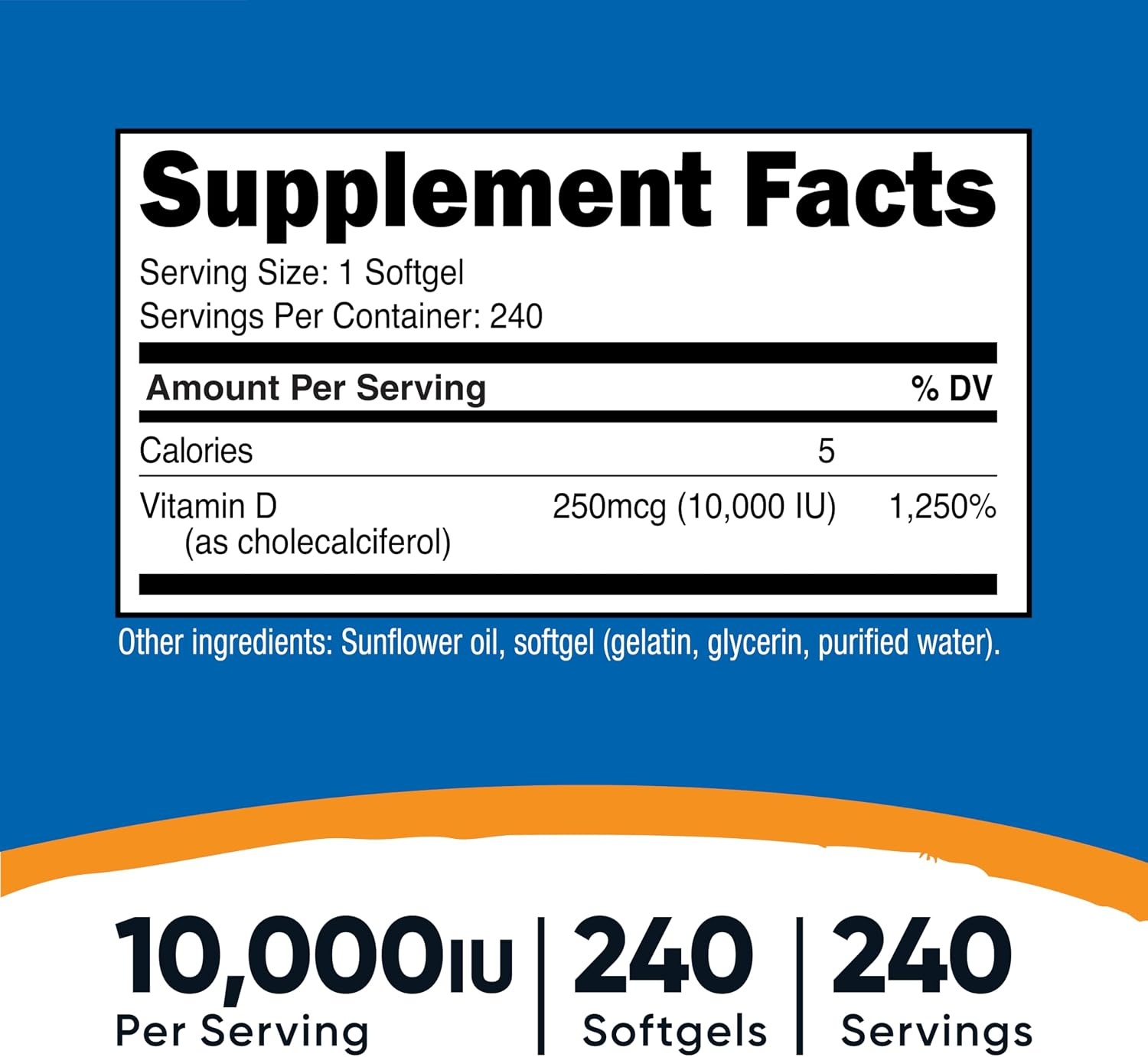 image:imageNutricost Vitamin D3 10000 IU 240 Softgels GMOFree Potent240 Count Pack of 2