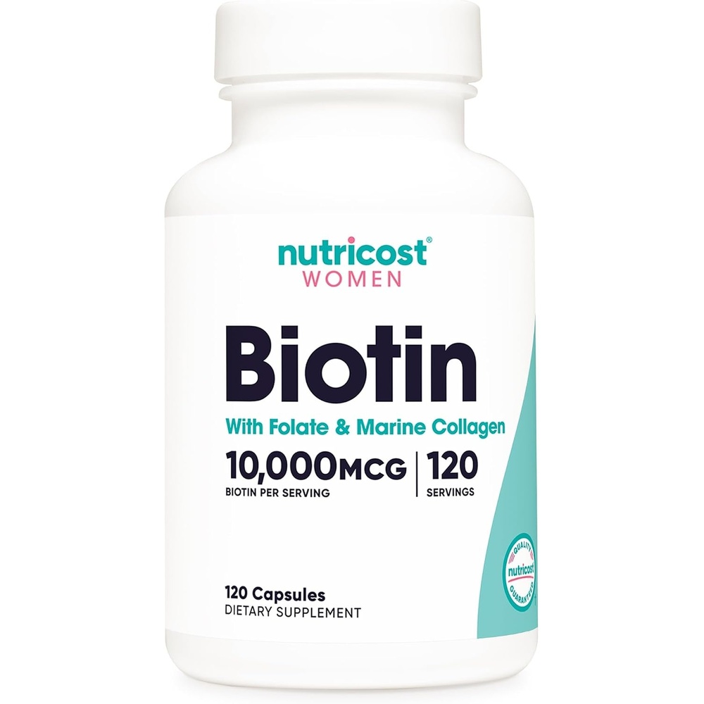 image:imageNutricost Biotin for Women 10000mcg 120 Capsules with Folate amp Collagen