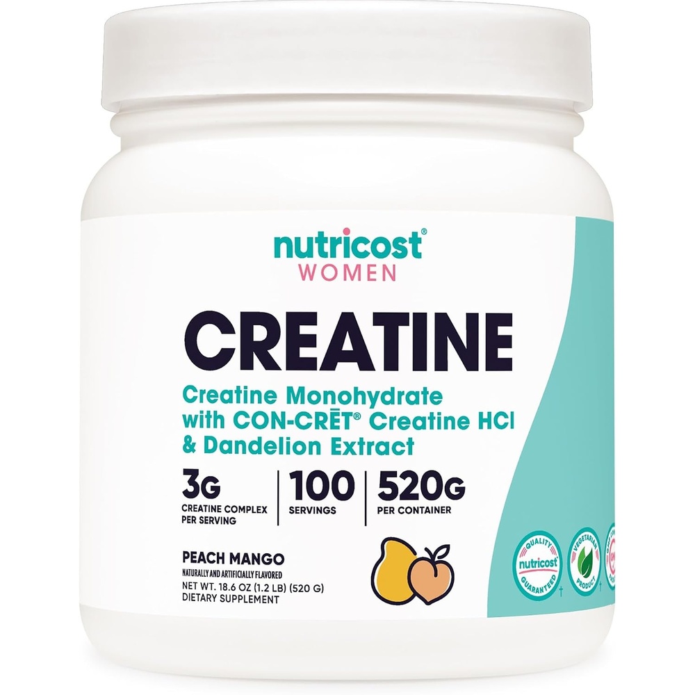 image:imageNutricost Creatine Monohydrate Powder for Women Strawberry LemonadePeach Mango