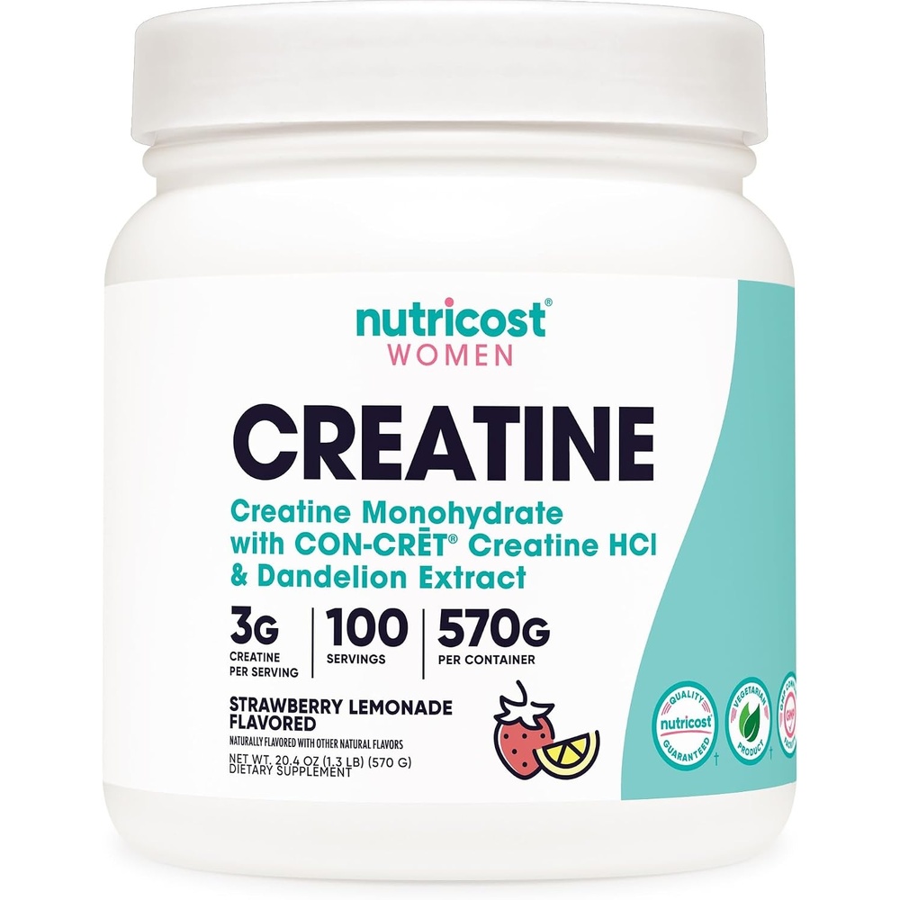 image:imageNutricost Creatine Monohydrate Powder for Women Strawberry LemonadeStrawberry Lemonade