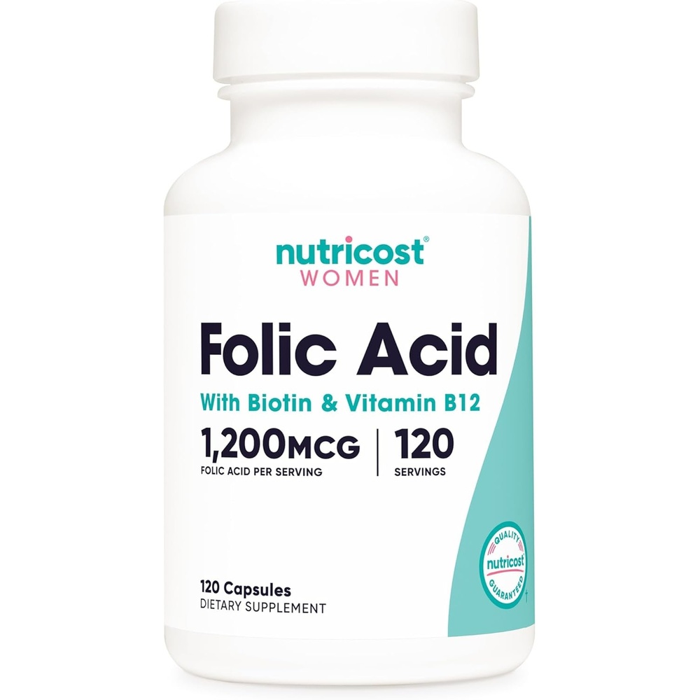 image:imageNutricost Folic Acid for Women Vitamin B9 1200 mcg 120 Capsules