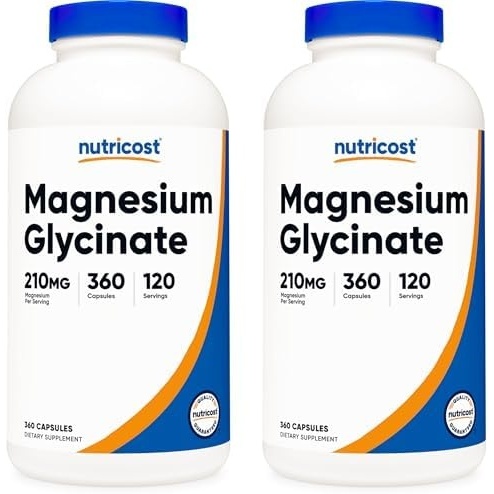 image:imageNutricost Magnesium Glycinate Capsules 180 Capsules 210mg360 Count Pack of 2