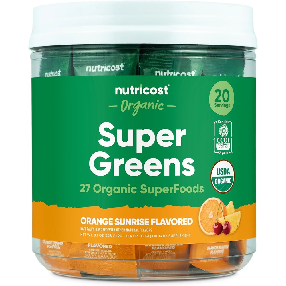 image:imageNutricost Organic Super Greens Packets Orange Sunrise 20 Stickpacks