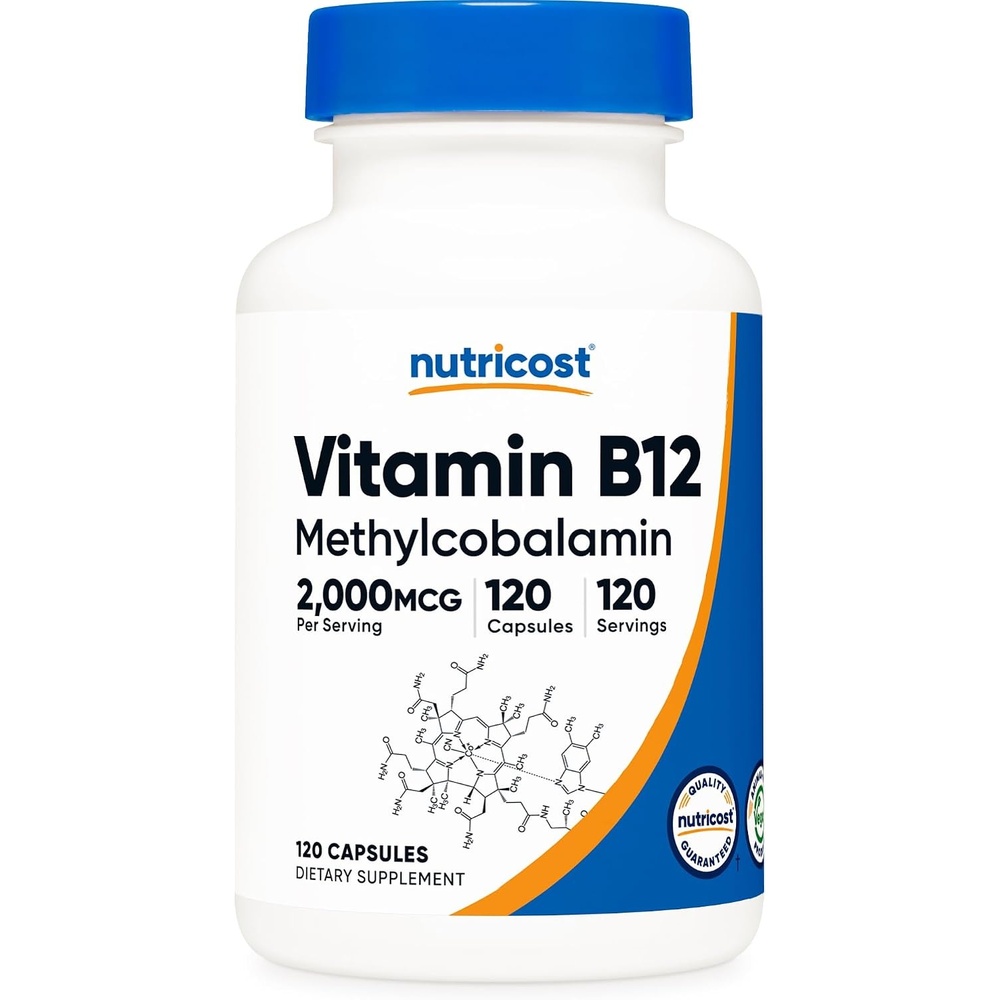image:imageNutricost Vitamin B12 Methylcobalamin 2000mcg 240 Capsules Gluten Free120 Count Pack of 1