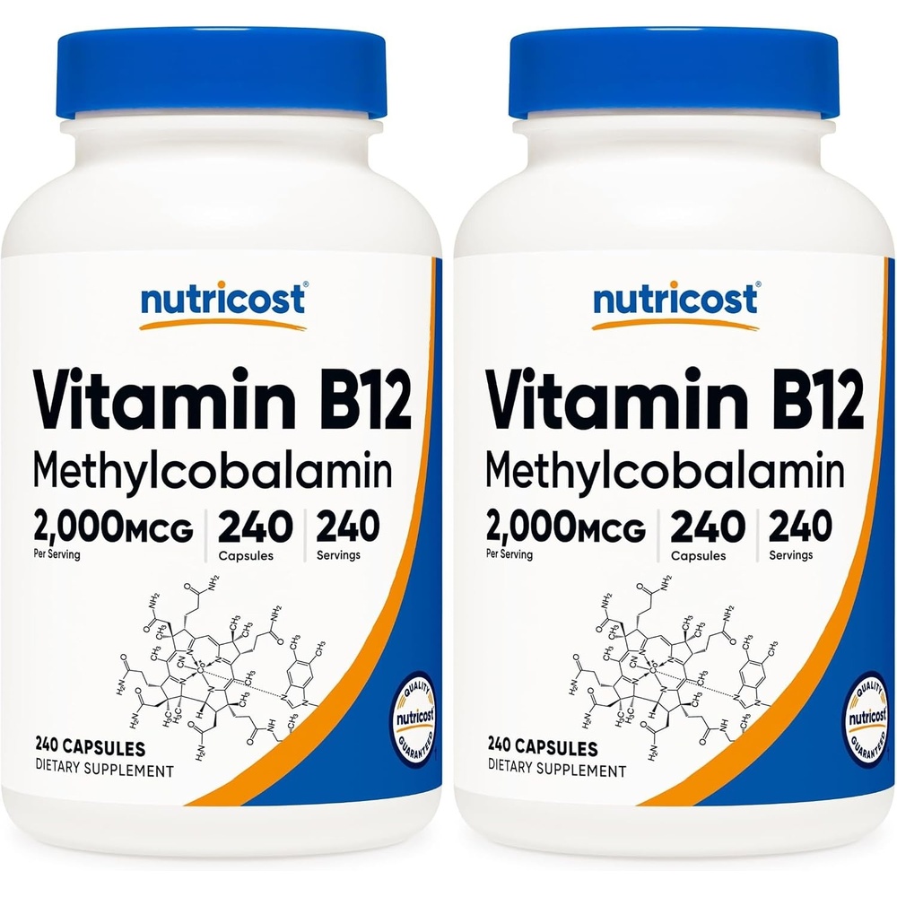 image:imageNutricost Vitamin B12 Methylcobalamin 2000mcg 240 Capsules Gluten Free240 Count Pack of 2