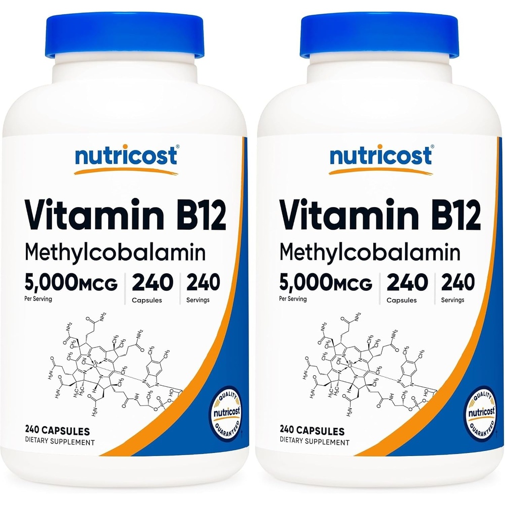 image:imageNutricost Vitamin B12 Methylcobalamin 5000mcg 240 Capsules Gluten Free240 Count Pack of 2