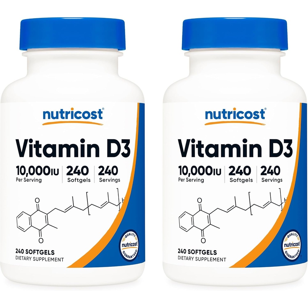image:imageNutricost Vitamin D3 10000 IU 240 Softgels GMOFree Potent240 Count Pack of 2