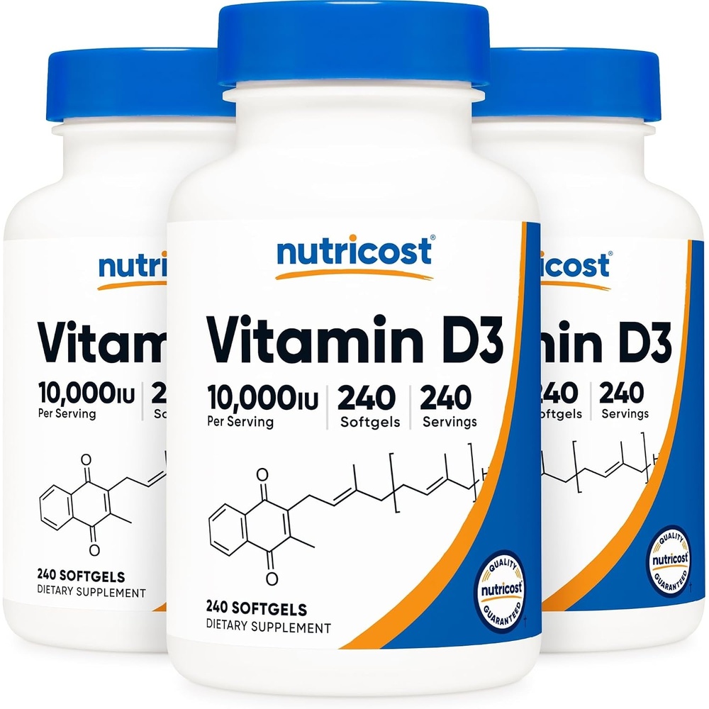 image:imageNutricost Vitamin D3 10000 IU 240 Softgels GMOFree Potent240 Count Pack of 3
