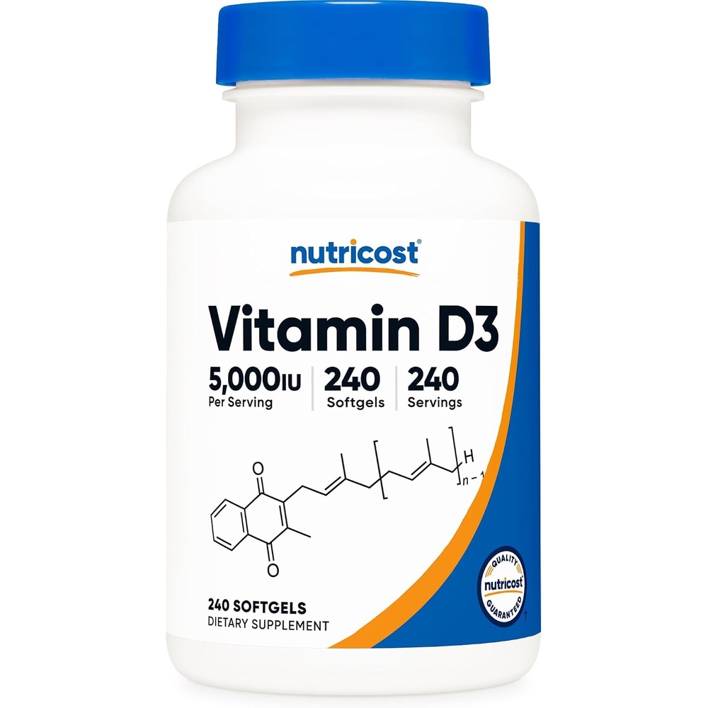 image:imageNutricost Vitamin D3 5000 IU 125mcg 240 Softgels GMOFree240 Count Pack of 1