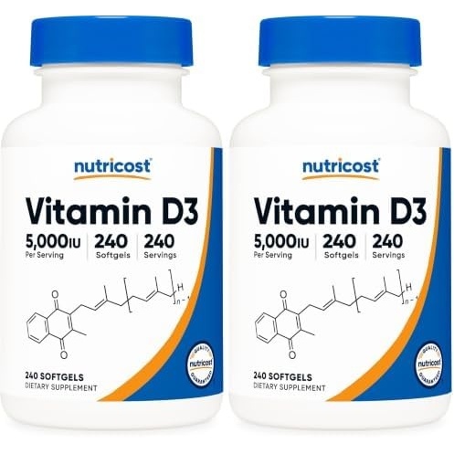 image:imageNutricost Vitamin D3 5000 IU 125mcg 240 Softgels GMOFree240 Count Pack of 2